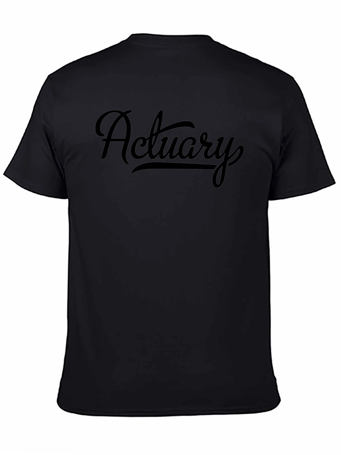 Actuary Script Style Black T-Shirt