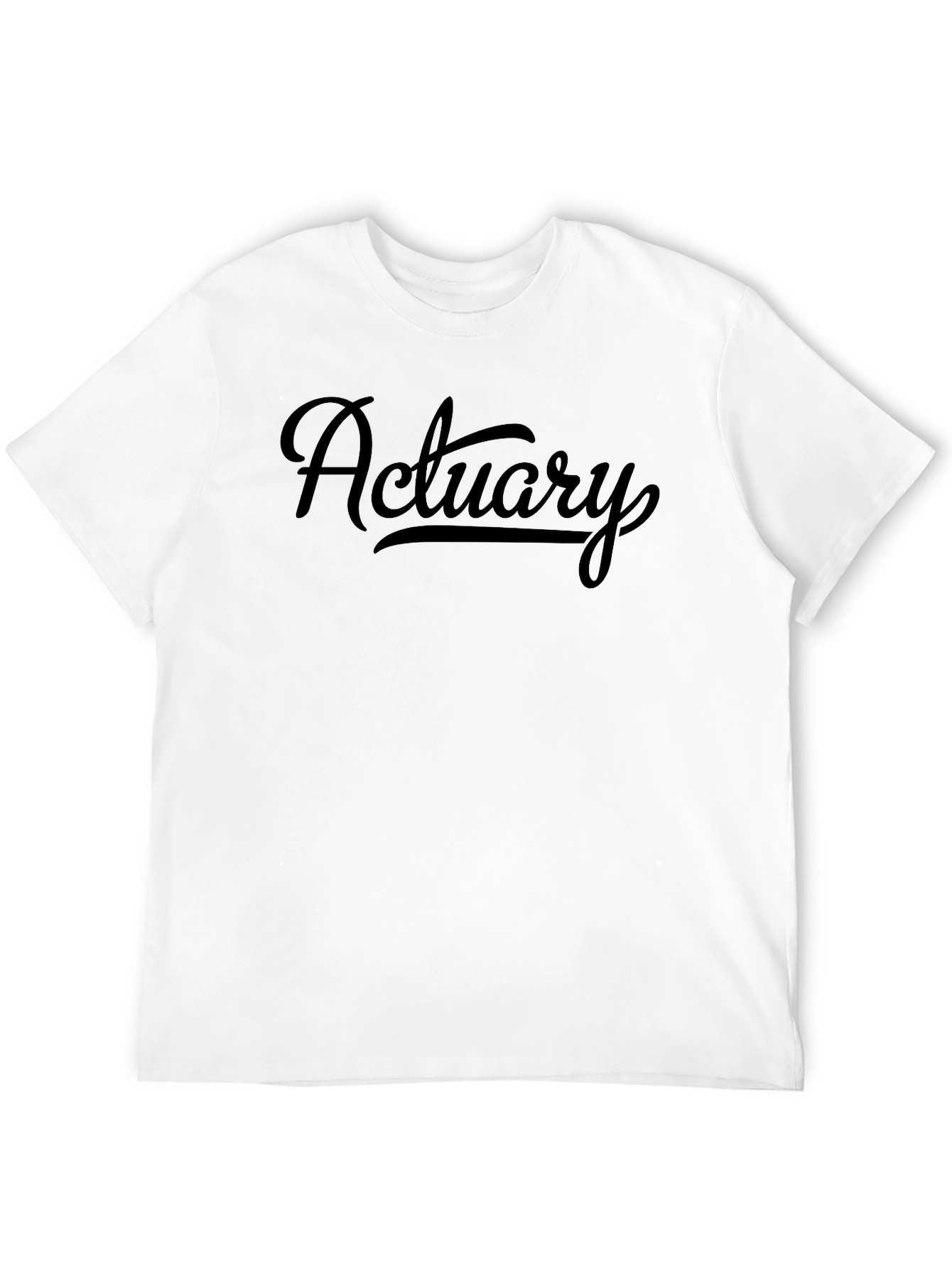 Actuary Script Style Black T-Shirt