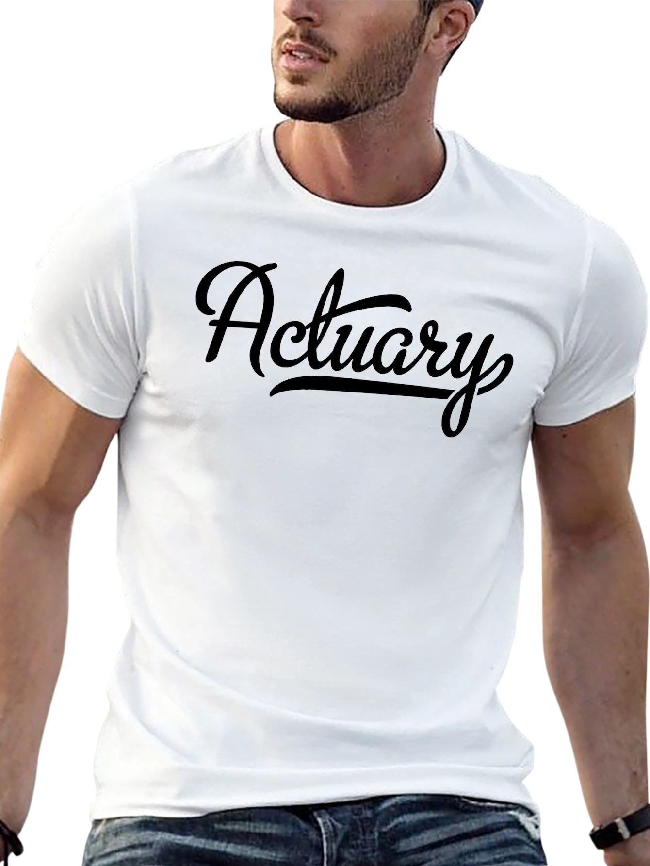 Actuary Script Style Black T-Shirt