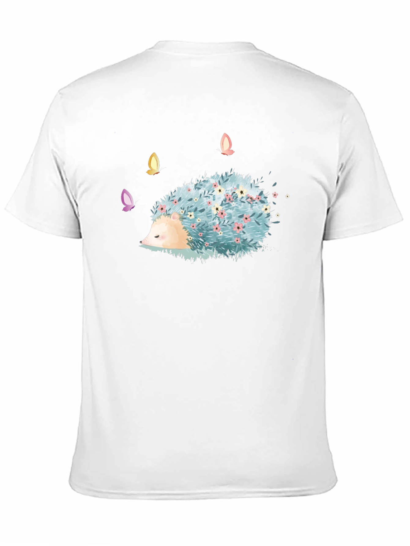 Whimsical Hedgehog T-Shirt - Floral Design
