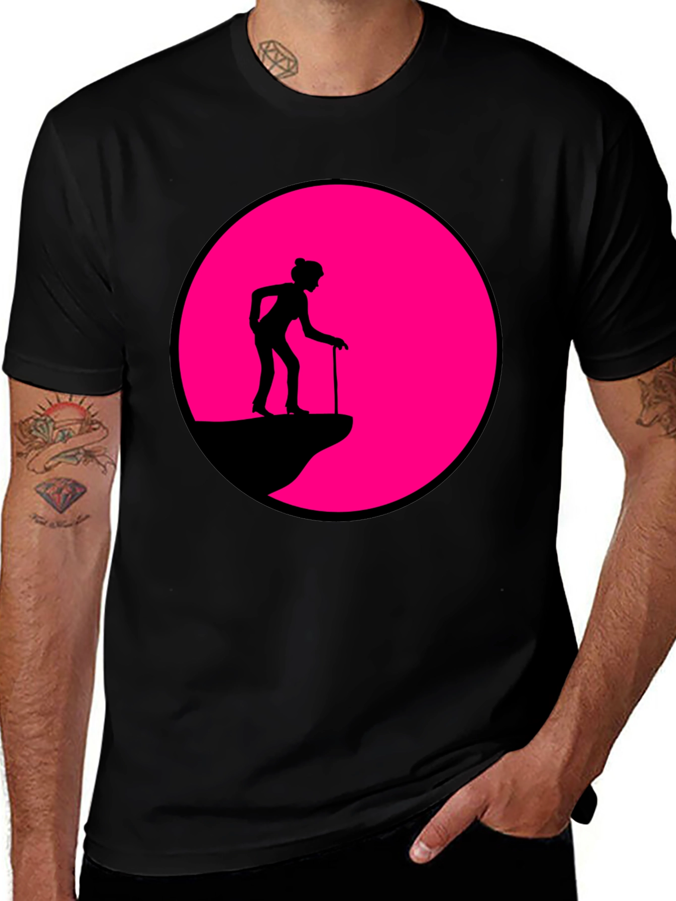 Cliff Walker Graphic Tee - Black Cotton Blend