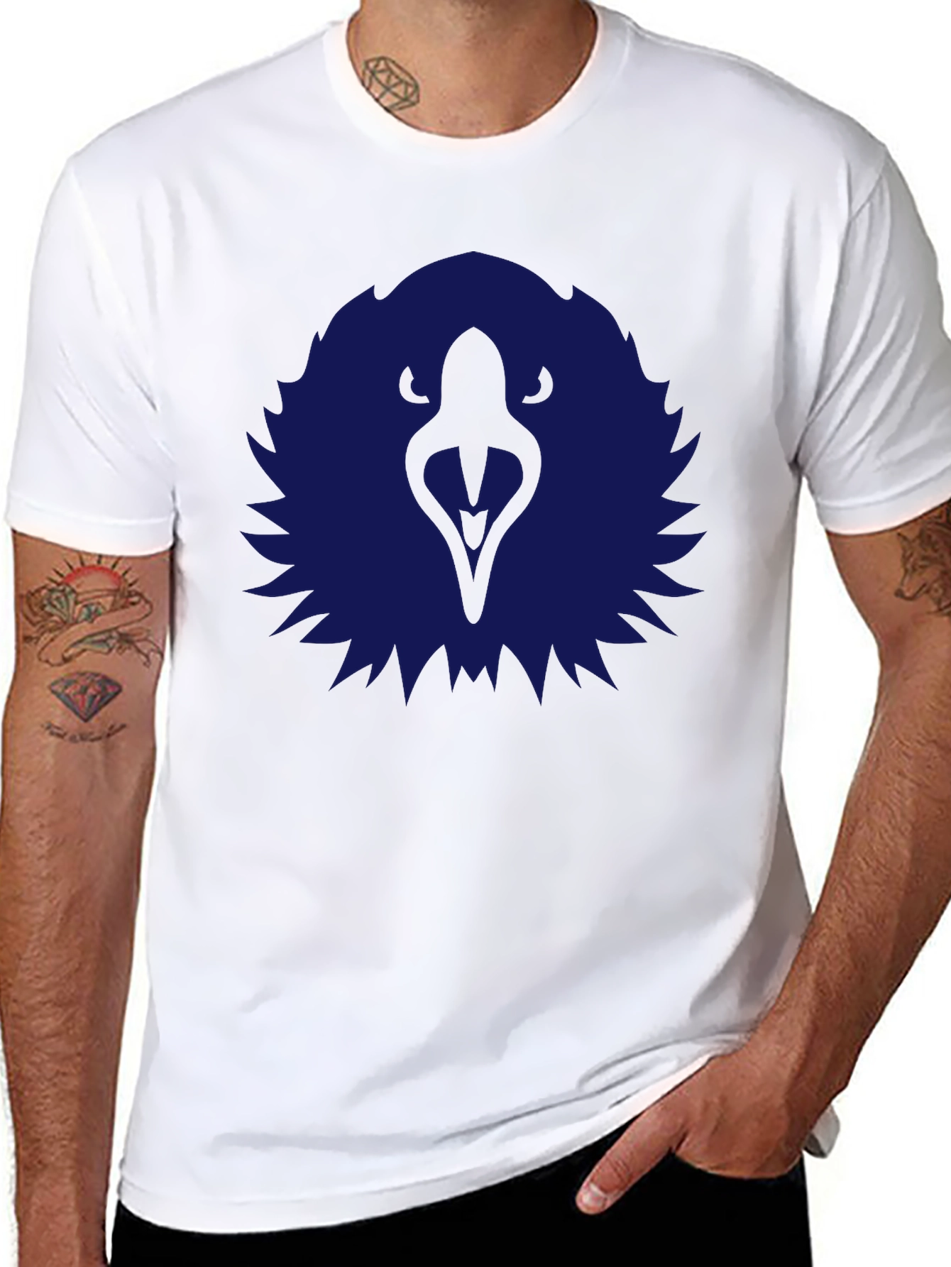 Abstract Eagle Graphic Tee - Black
