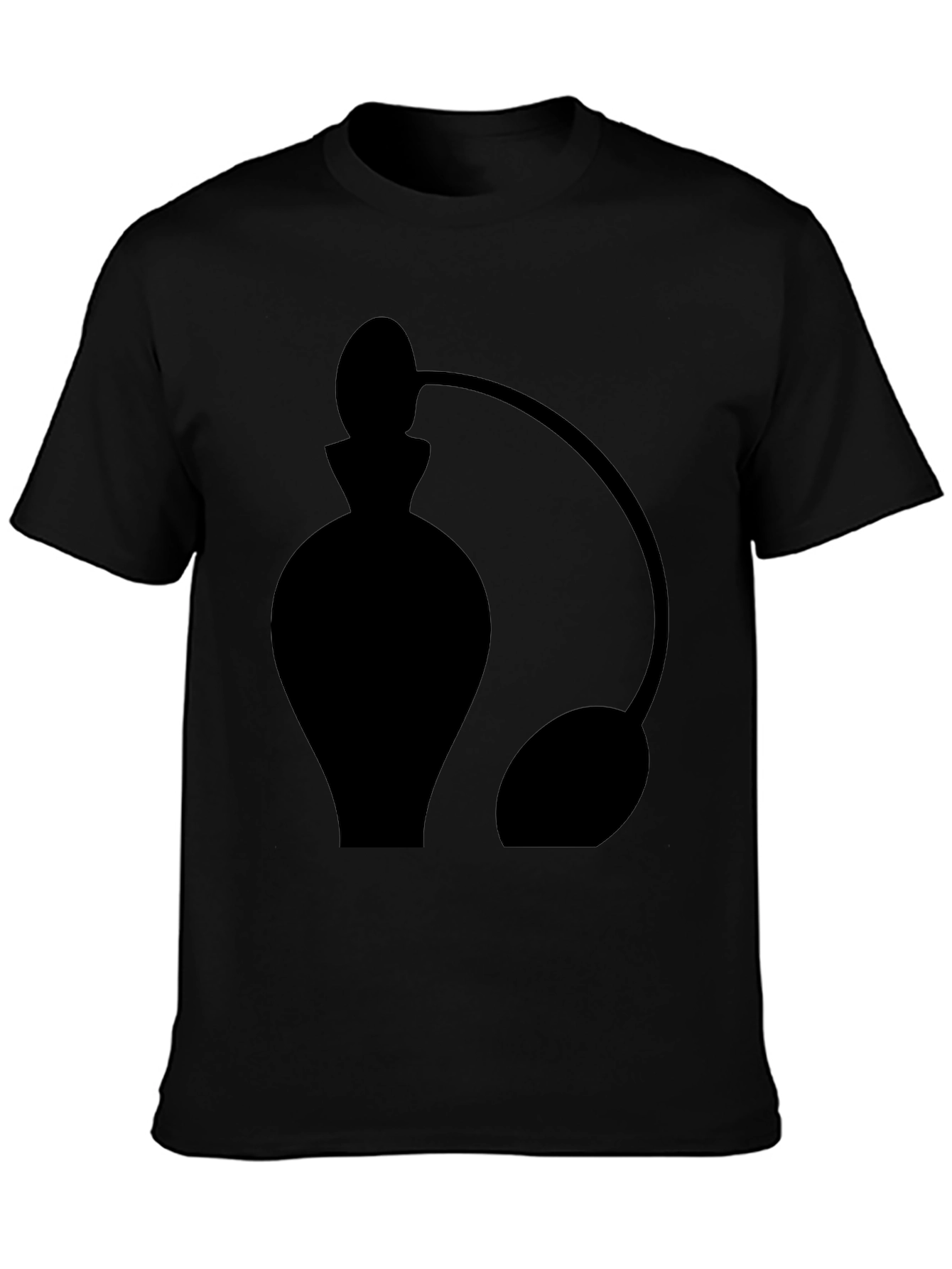 Stylish Black Perfume Bottle Graphic Tee