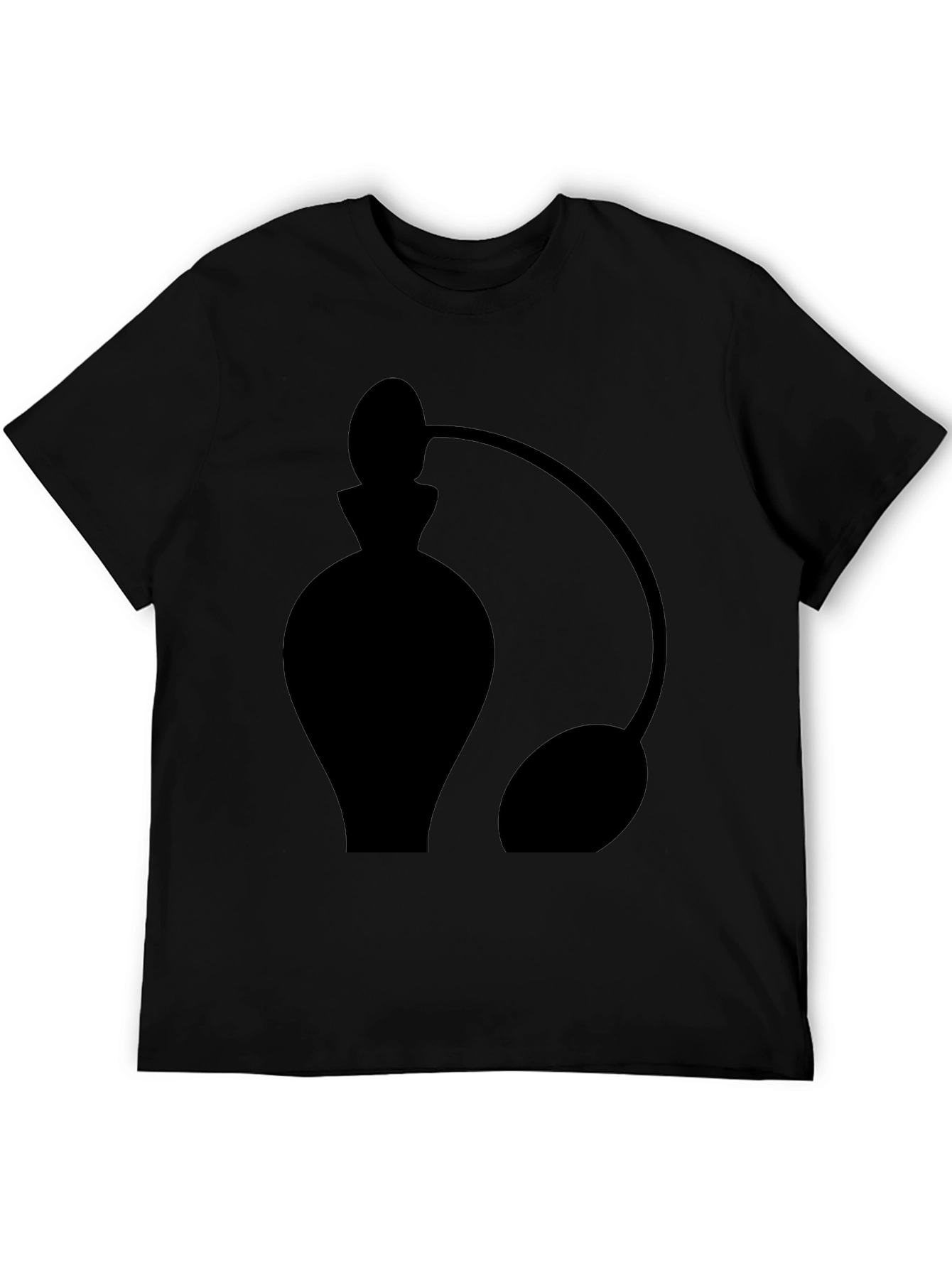 Stylish Black Perfume Bottle Graphic Tee