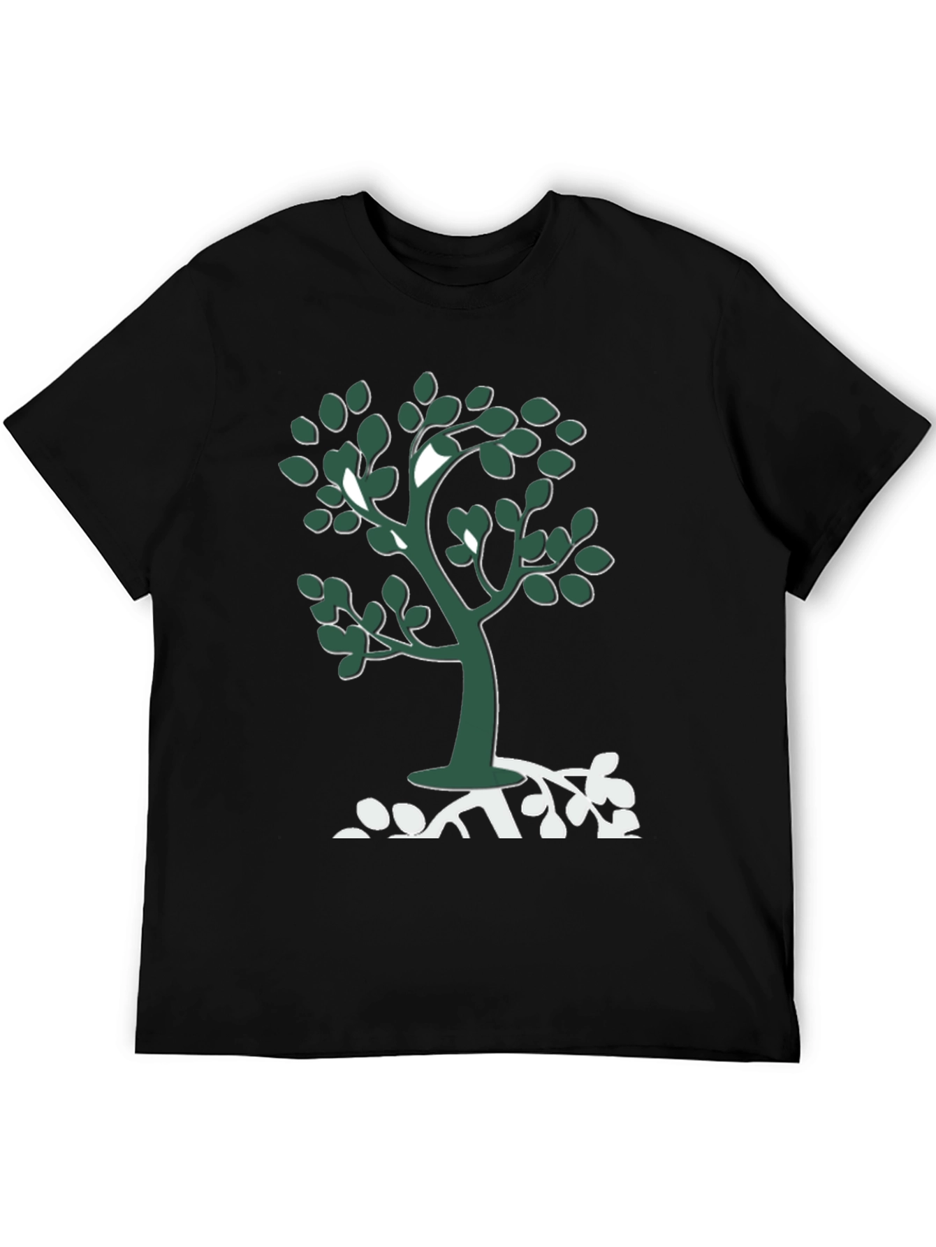 Nature Tree Graphic Tee - Casual Black T-Shirt