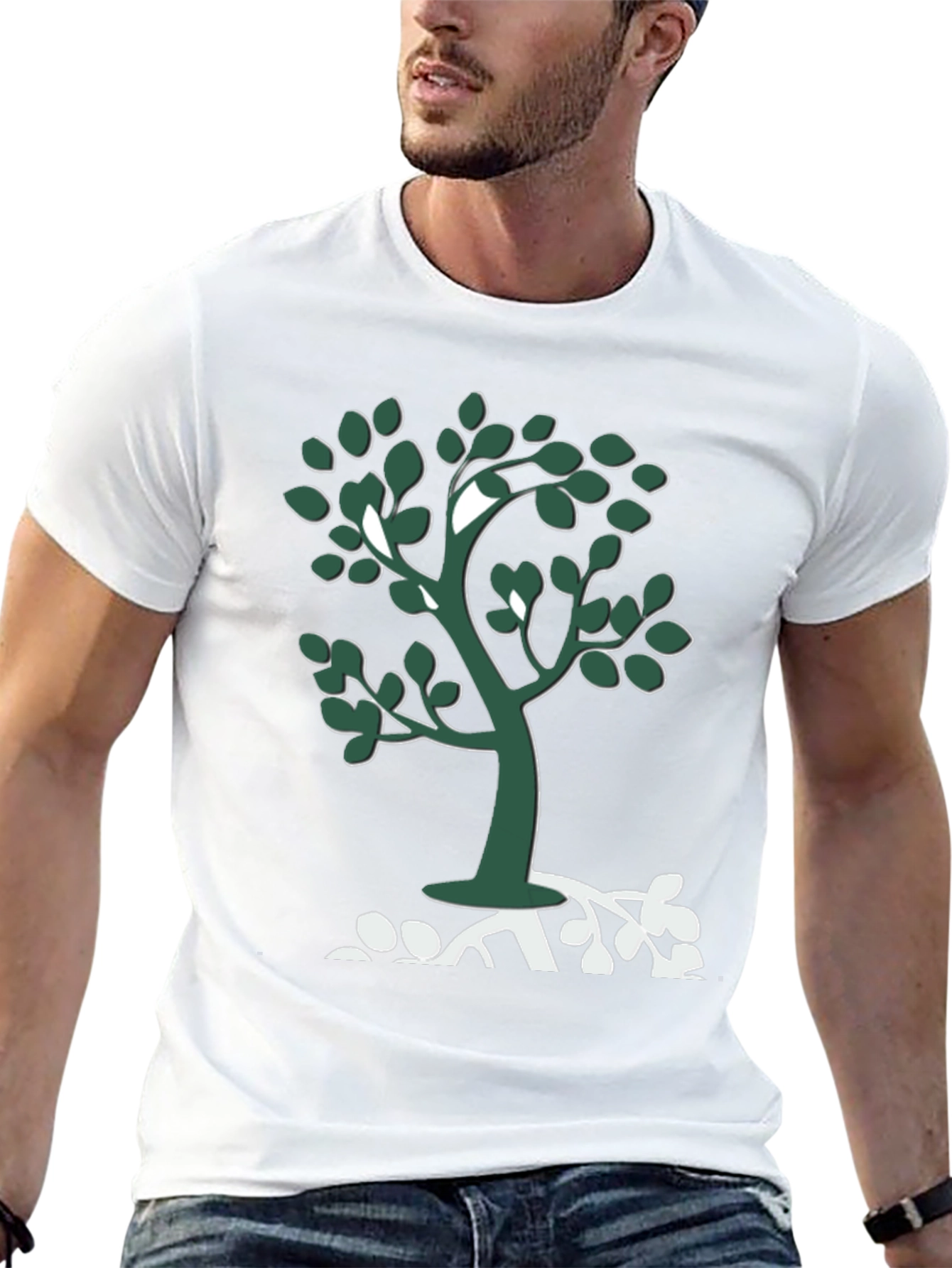Nature Tree Graphic Tee - Casual Black T-Shirt