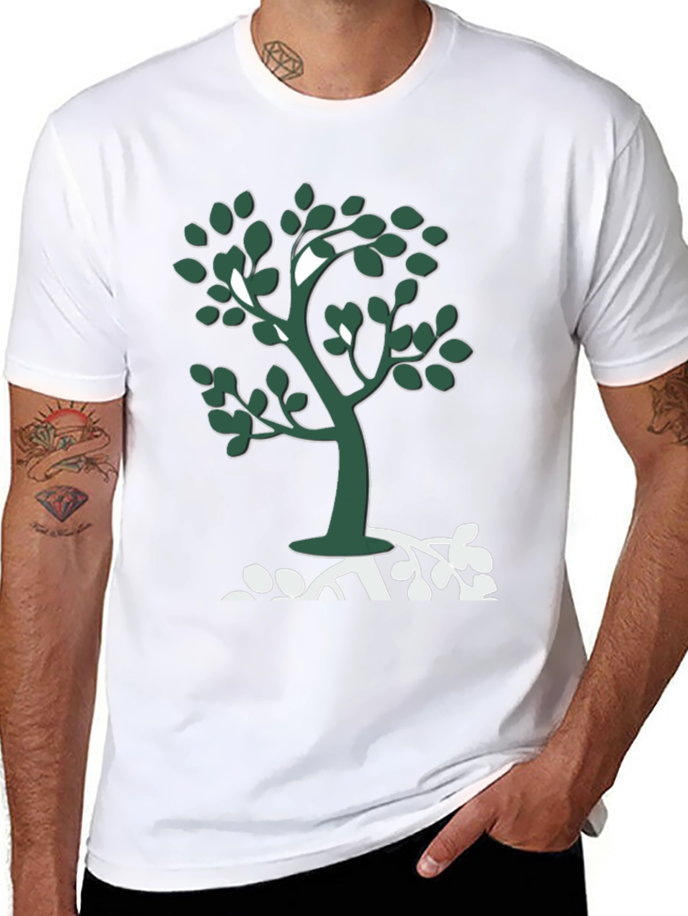 Nature Tree Graphic Tee - Casual Black T-Shirt