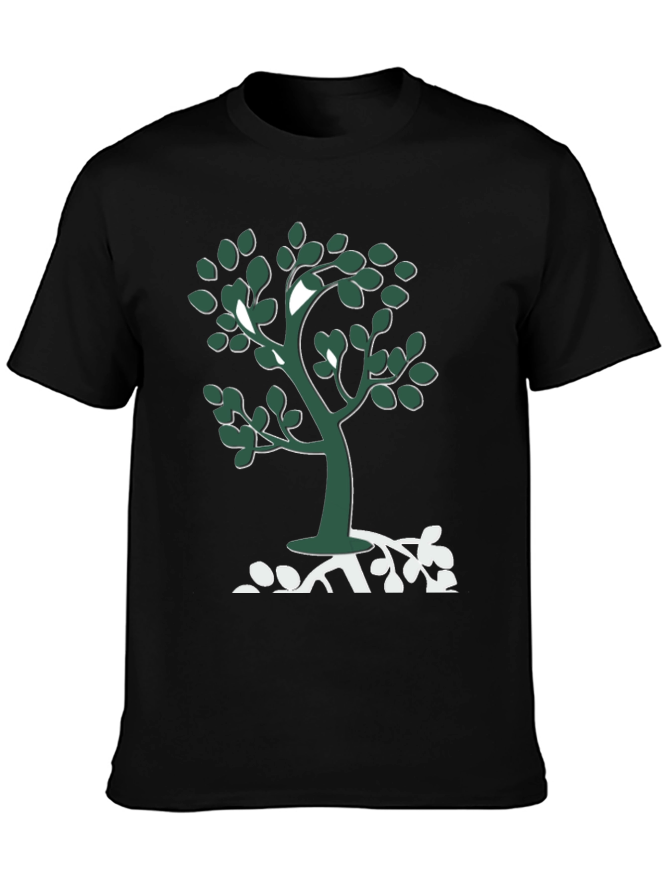 Nature Tree Graphic Tee - Casual Black T-Shirt