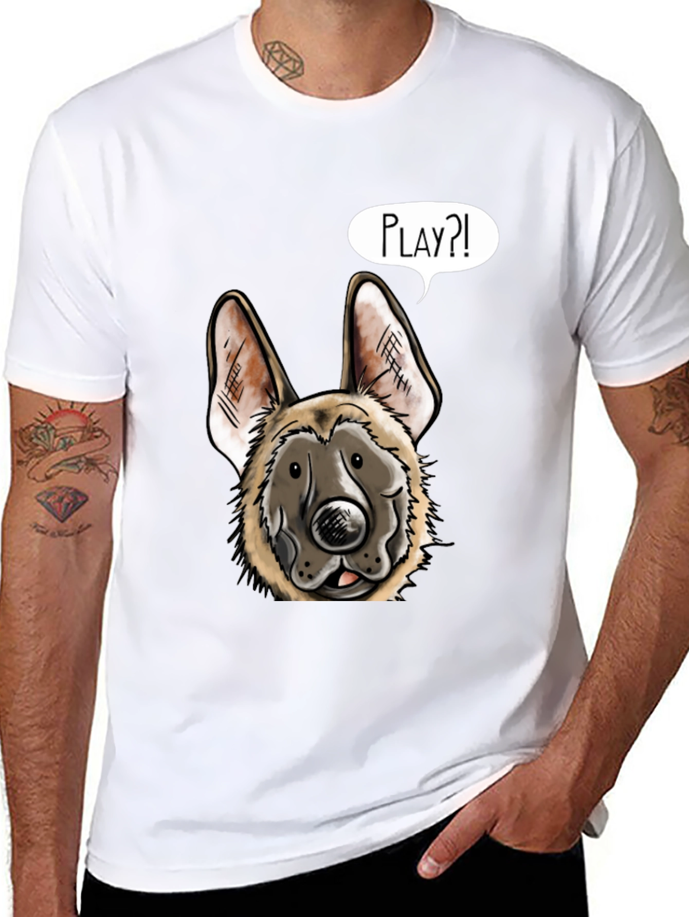 Dog Graphic T-Shirt - Playful Canine Design