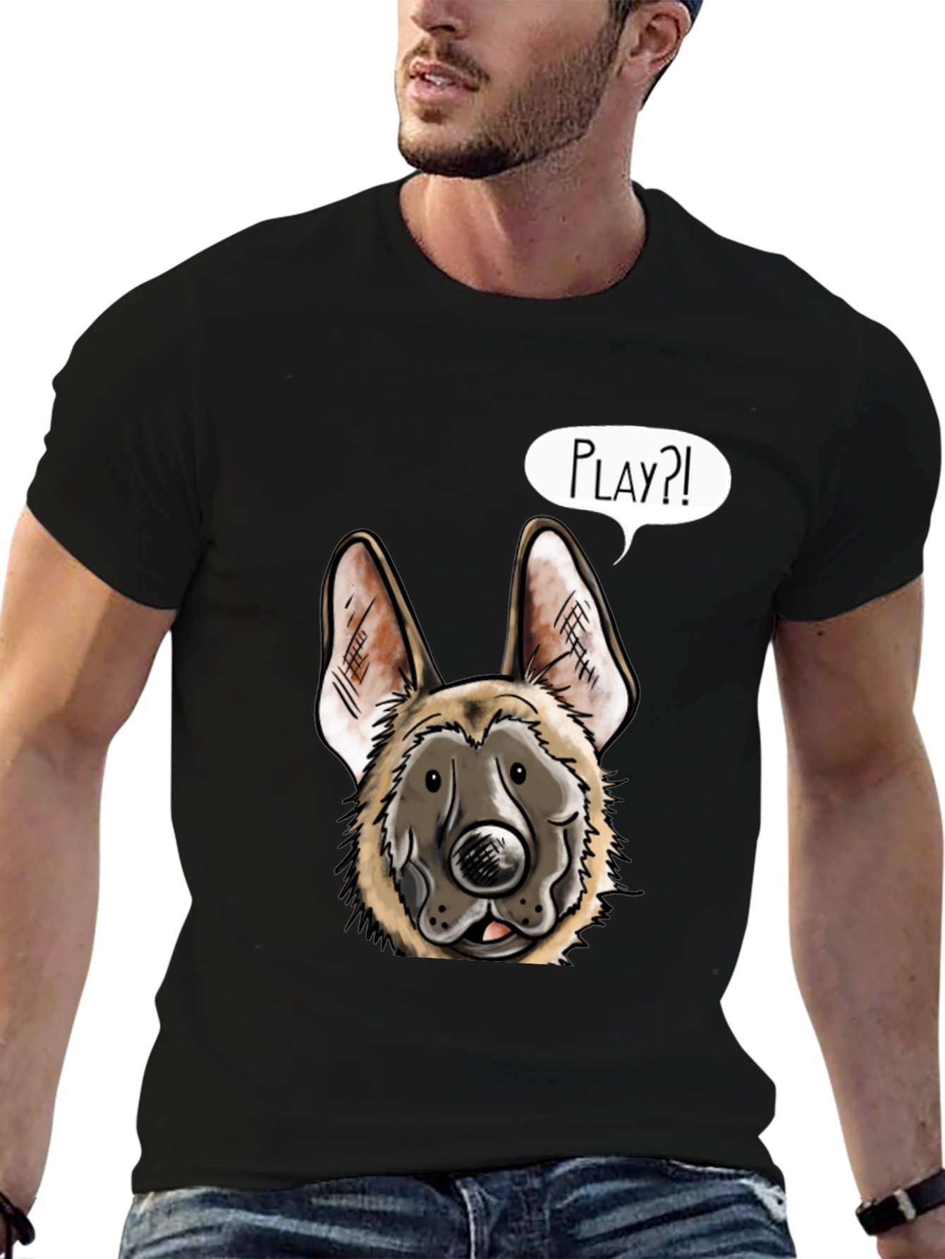 Dog Graphic T-Shirt - Playful Canine Design
