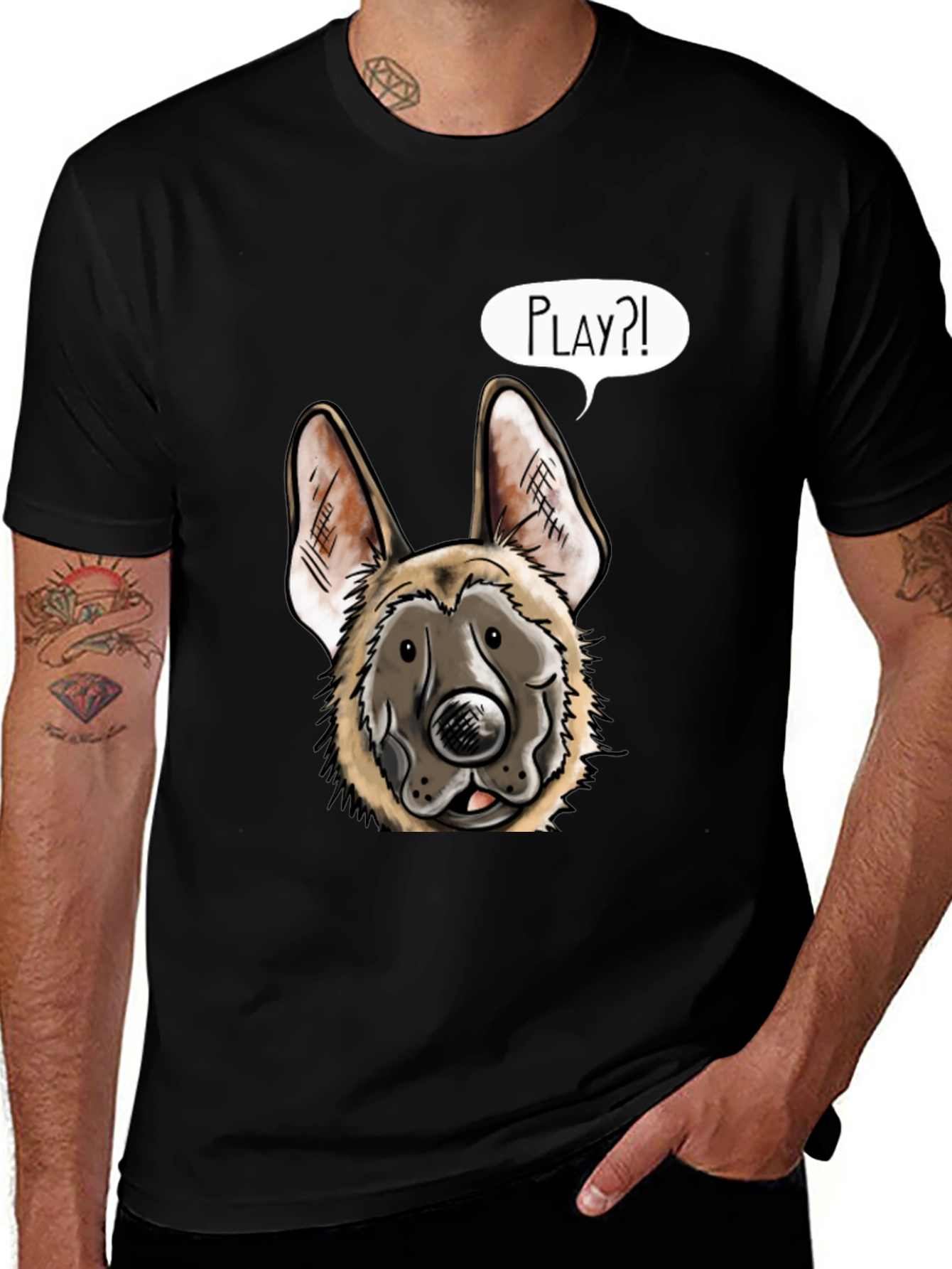 Dog Graphic T-Shirt - Playful Canine Design