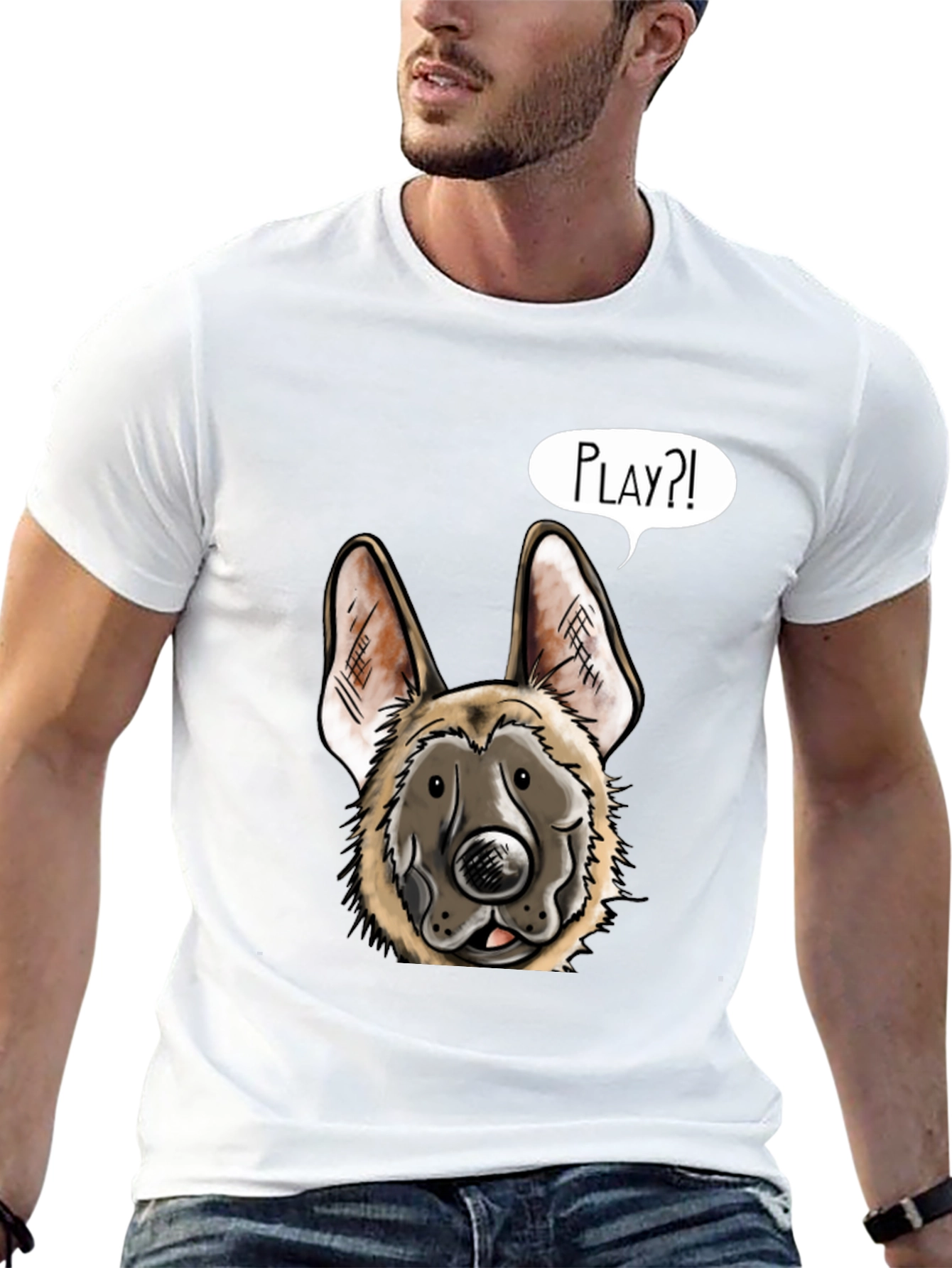 Dog Graphic T-Shirt - Playful Canine Design
