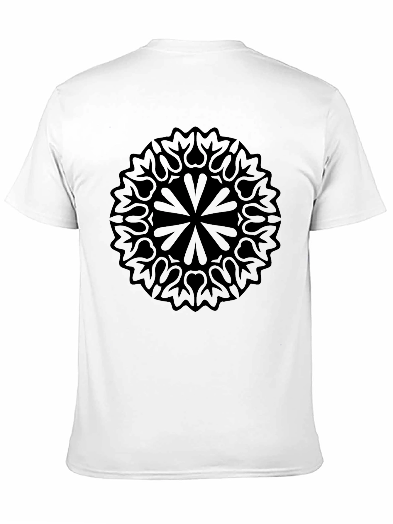 Black Mandala Graphic Print Mens T-Shirt