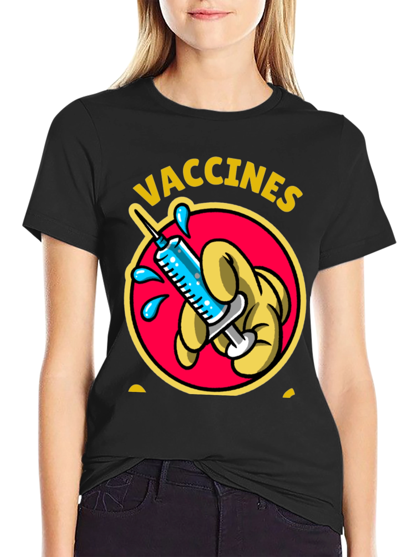 Vaccines Shirt Cartoon Syringe Vaccination Tee