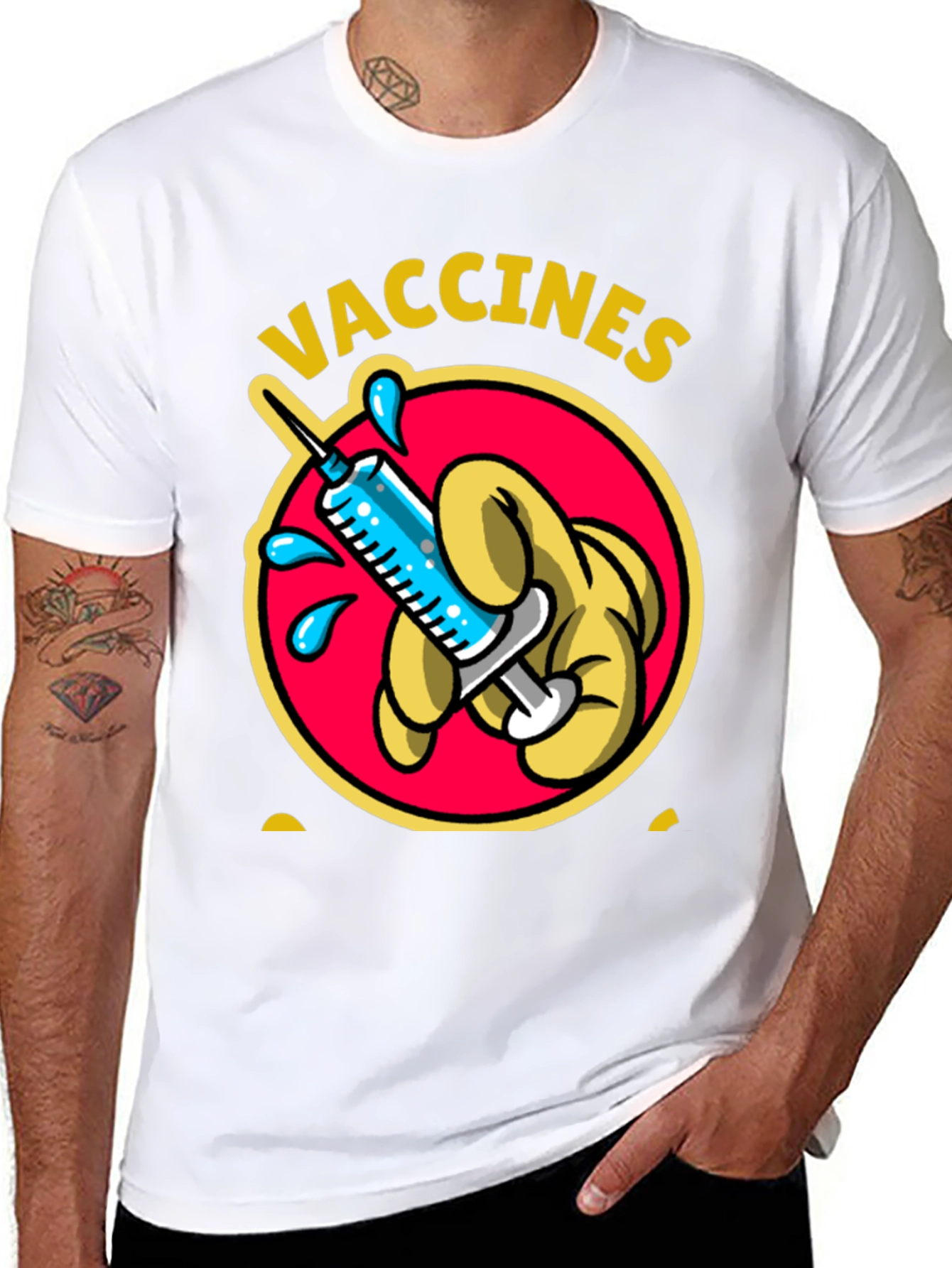 Vaccines Shirt Cartoon Syringe Vaccination Tee