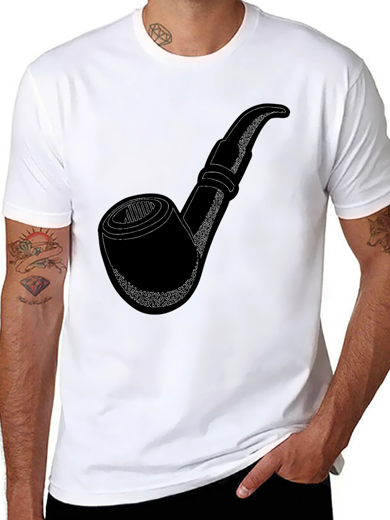Pipe Graphic Black T-Shirt - Smoking Enthusiast Apparel