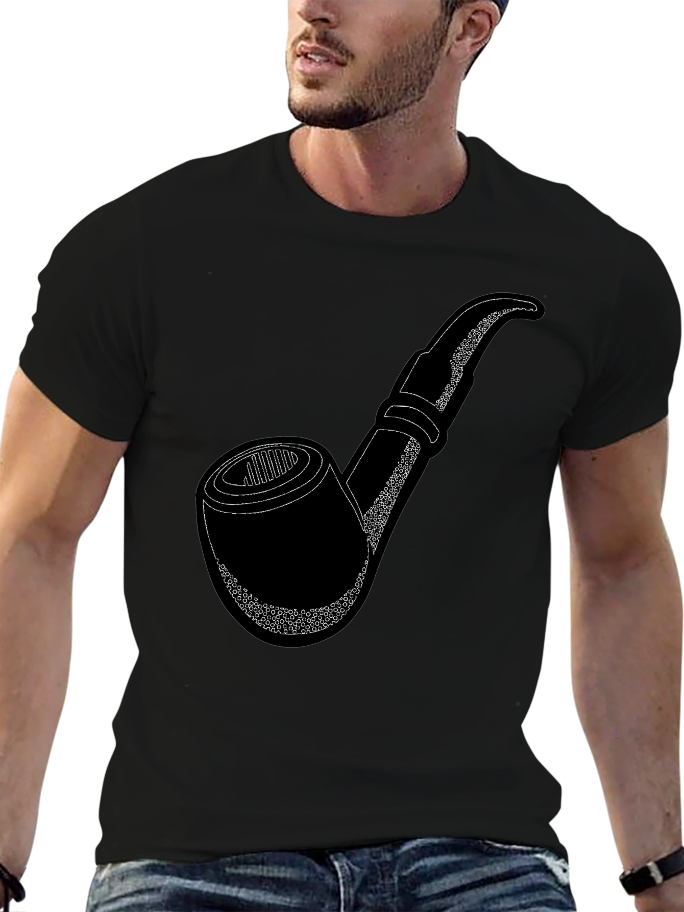 Pipe Graphic Black T-Shirt - Smoking Enthusiast Apparel