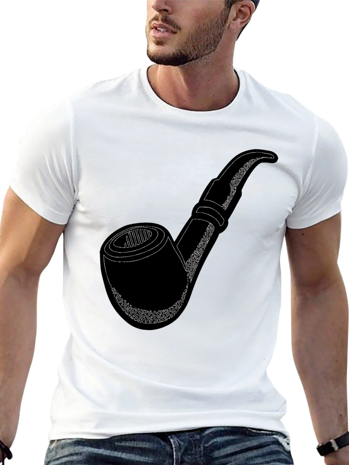 Pipe Graphic Black T-Shirt - Smoking Enthusiast Apparel