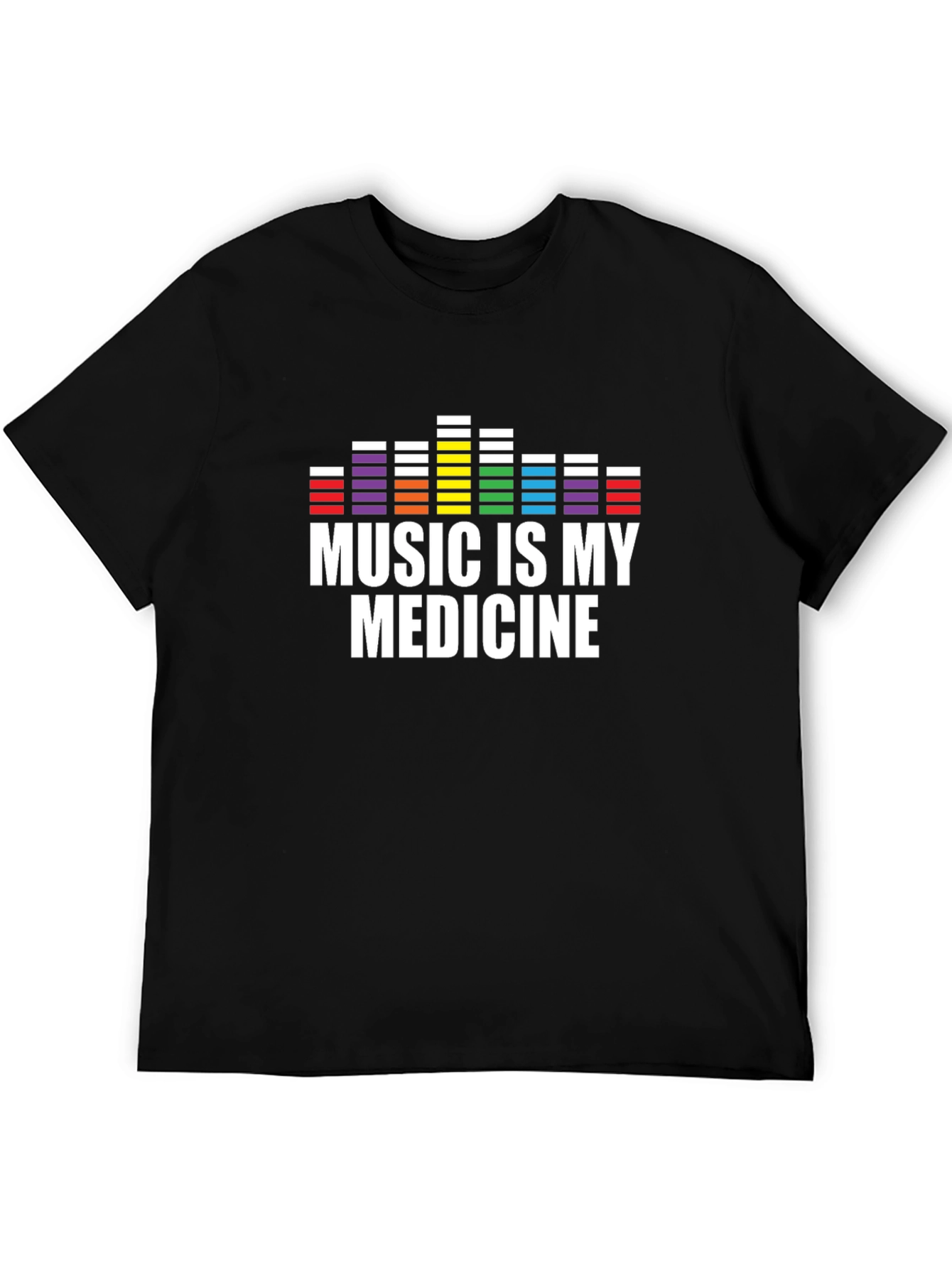 Music is My Medicine Black Graphic T-Shirt