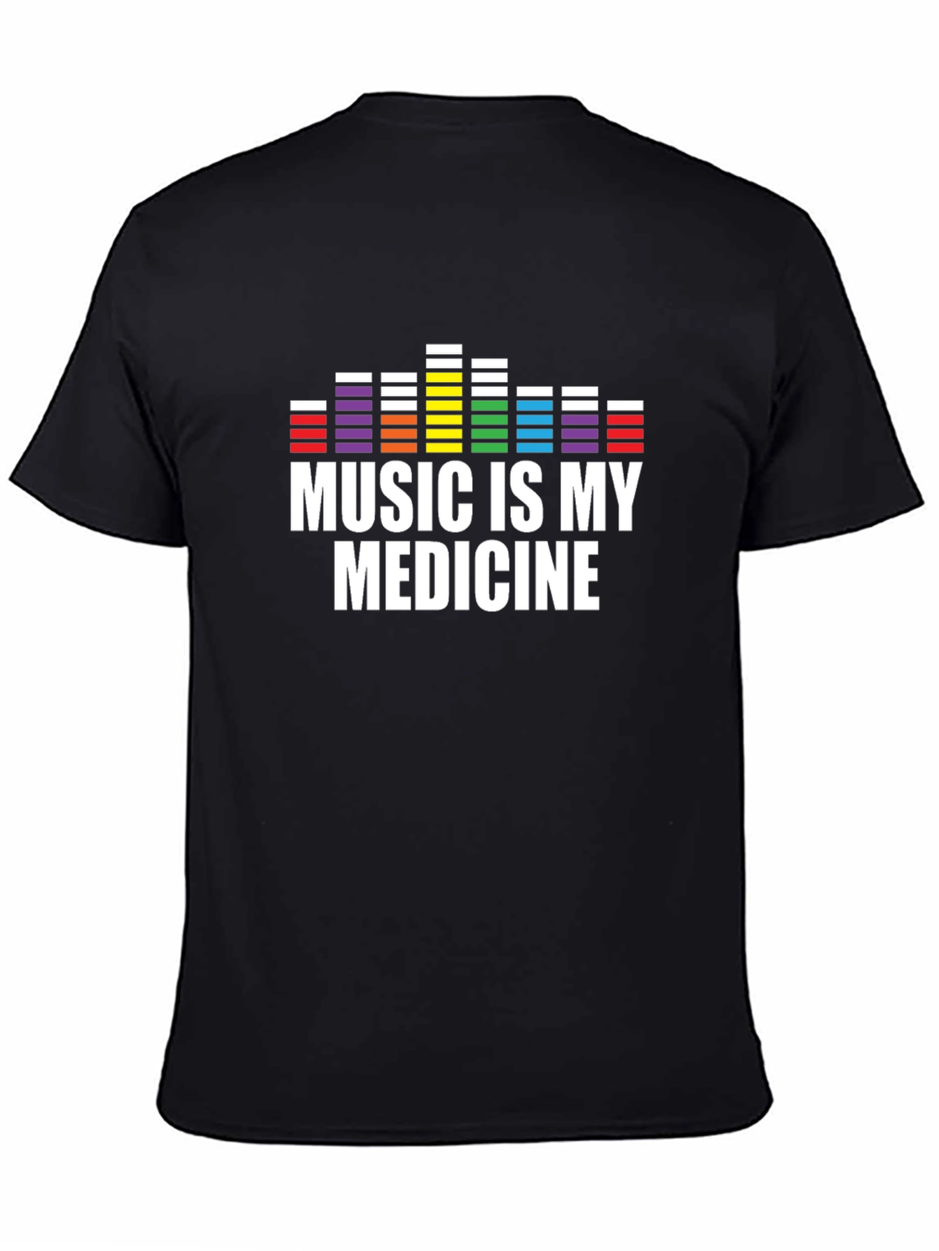 Music is My Medicine Black Graphic T-Shirt