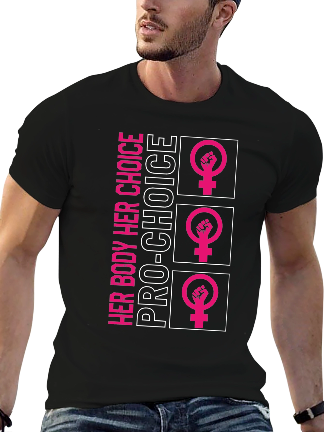 Pro-Choice Her Body Tee - Black Unisex Shirt