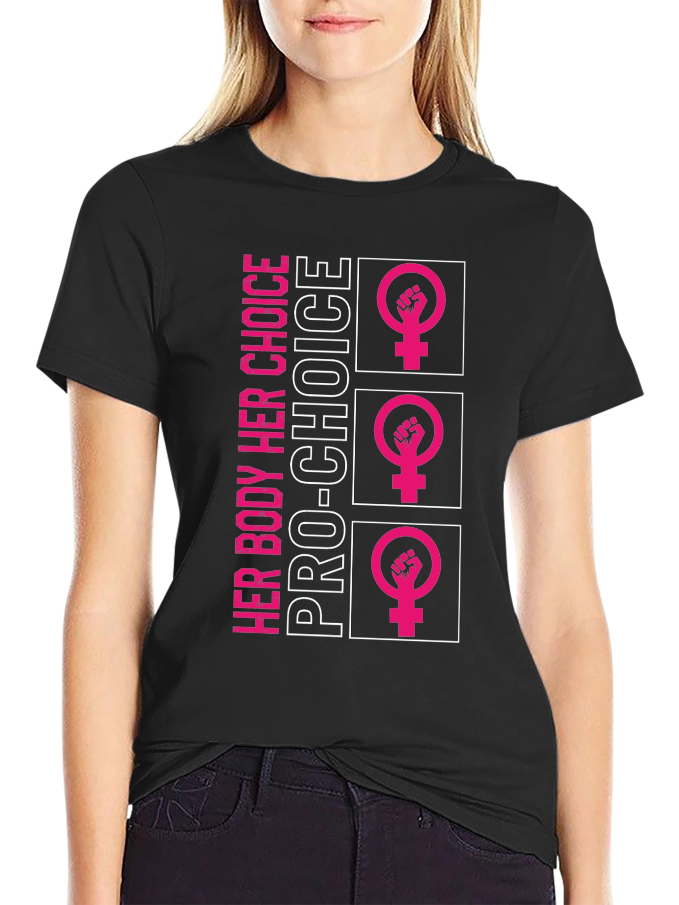 Pro-Choice Her Body Tee - Black Unisex Shirt