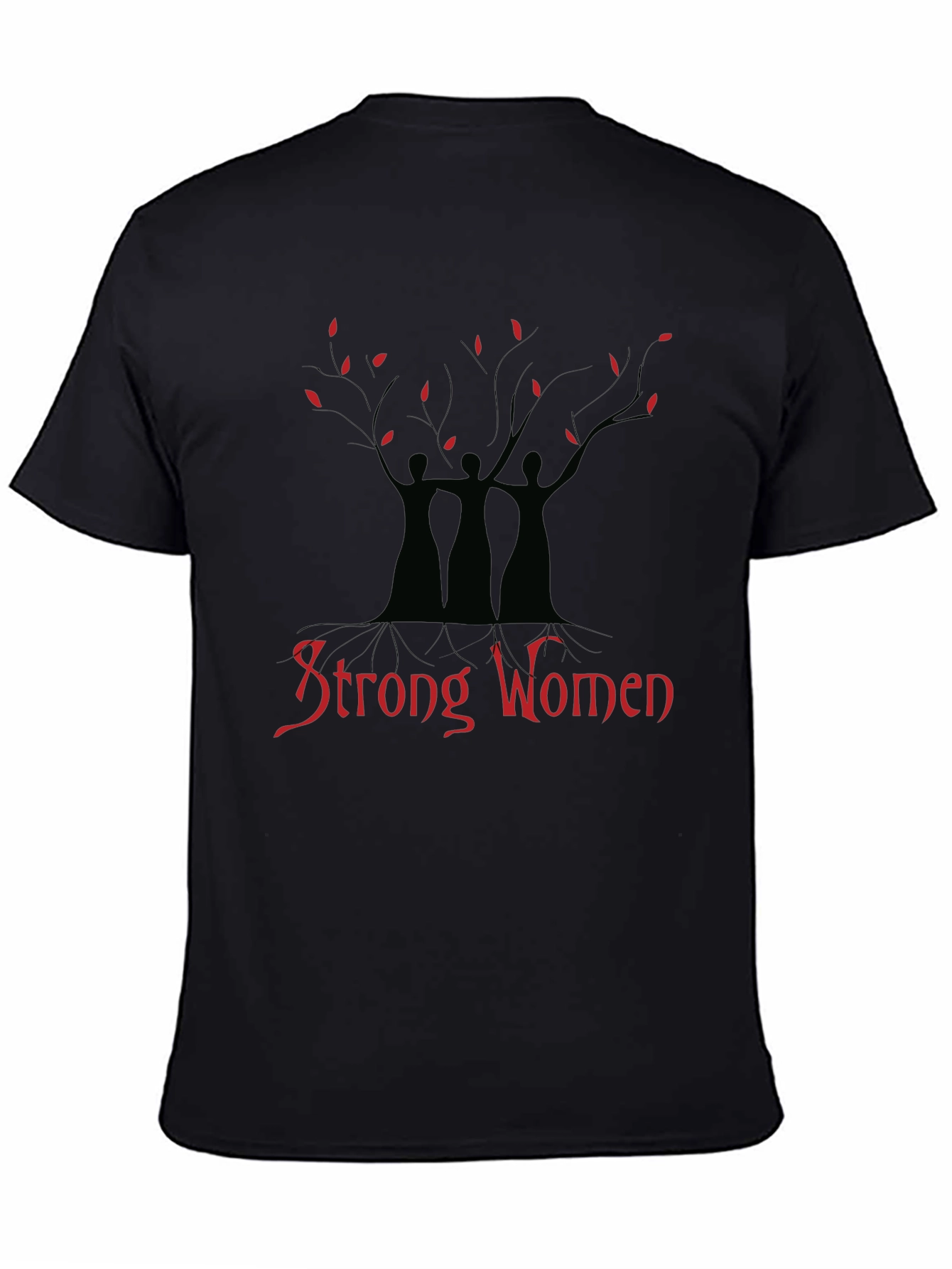 Strong Women Tree Graphic T-Shirt - Black