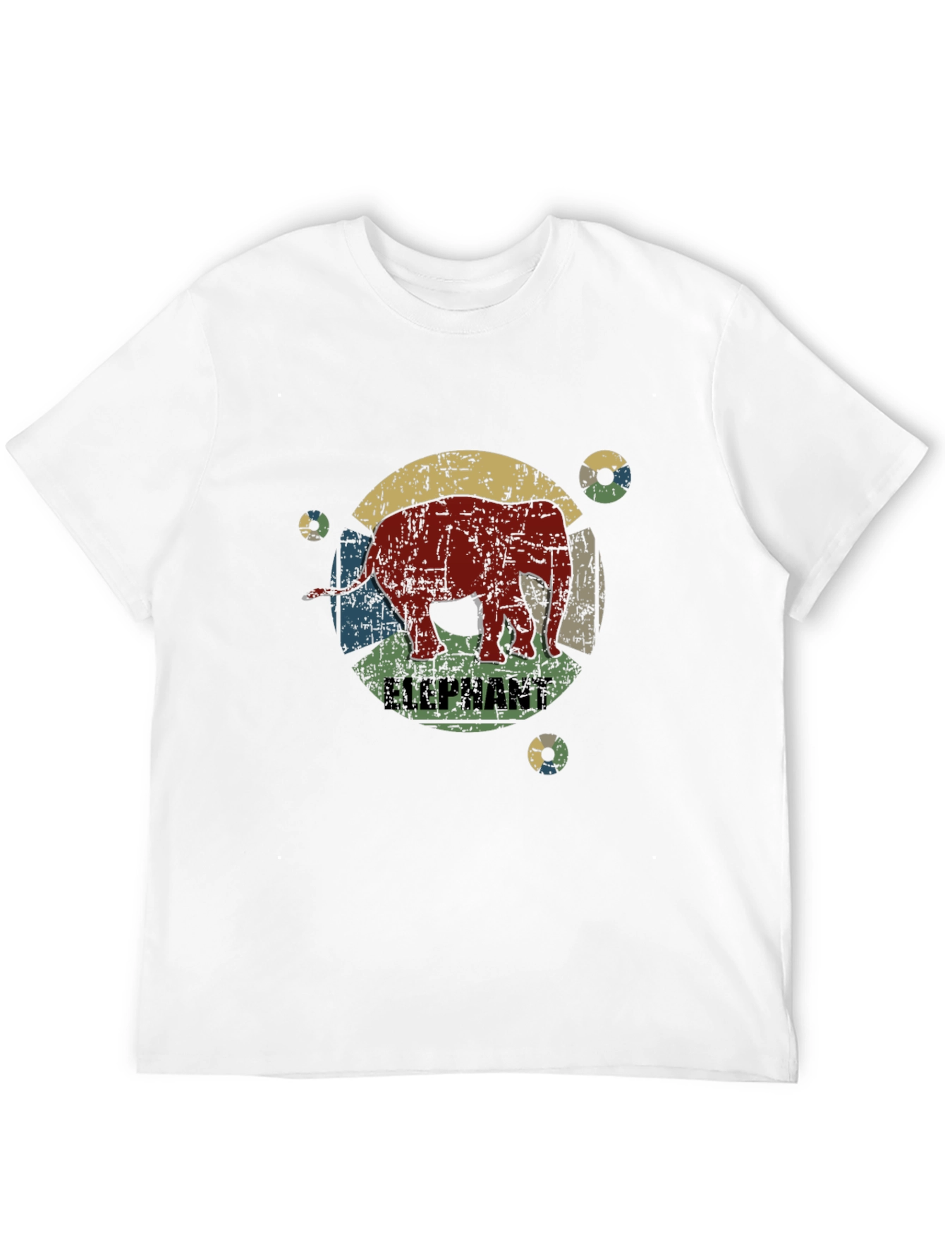 Retro Elephant Graphic Print T-Shirt