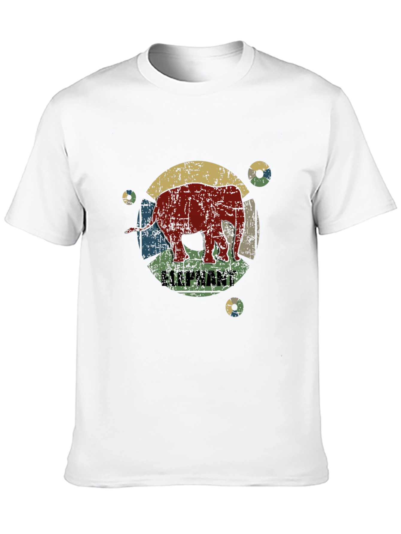 Retro Elephant Graphic Print T-Shirt