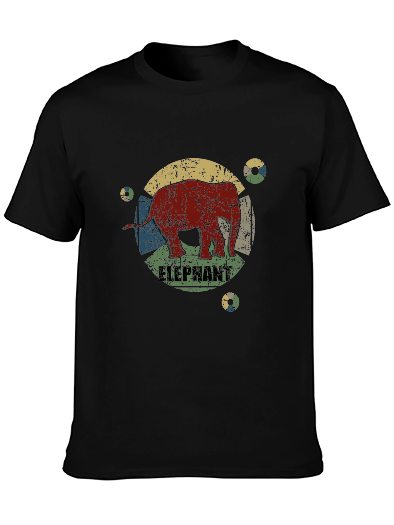 Retro Elephant Graphic Print T-Shirt