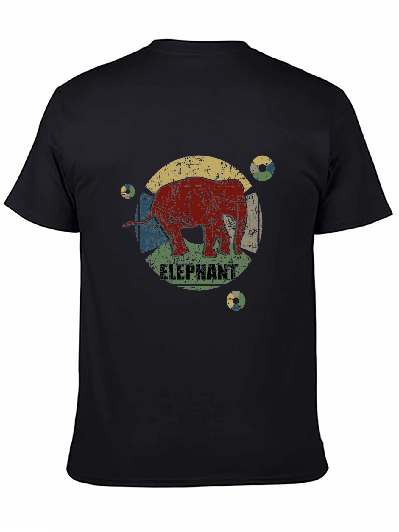 Retro Elephant Graphic Print T-Shirt
