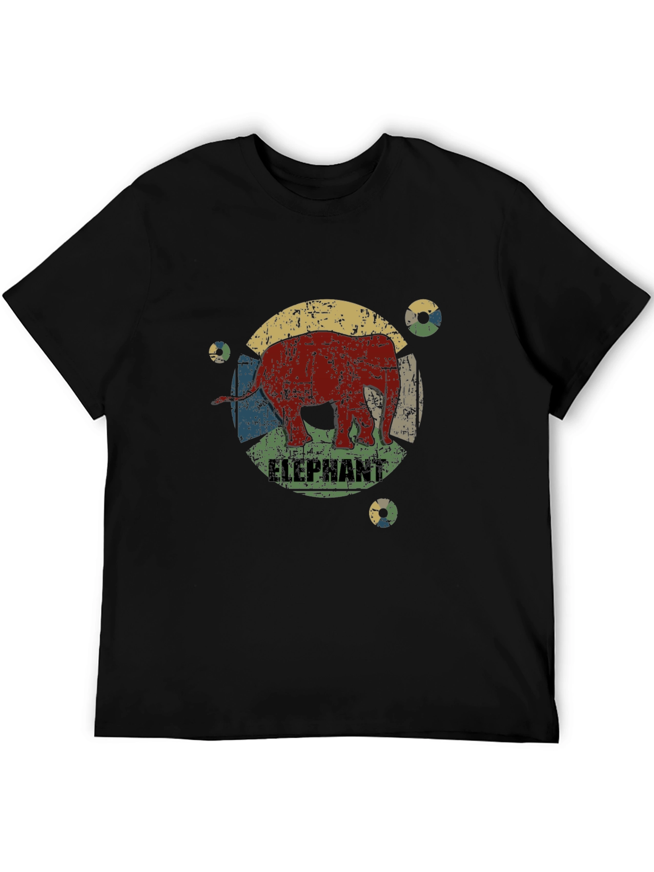 Retro Elephant Graphic Print T-Shirt