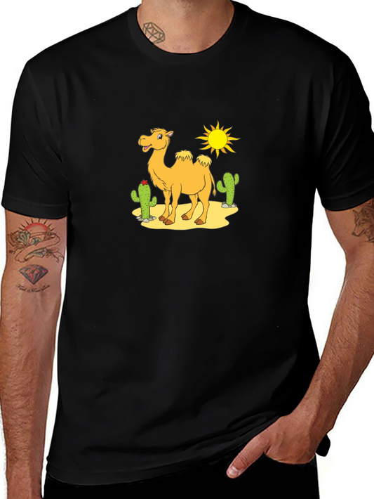 Desert Camel Cartoon Graphic T-Shirt