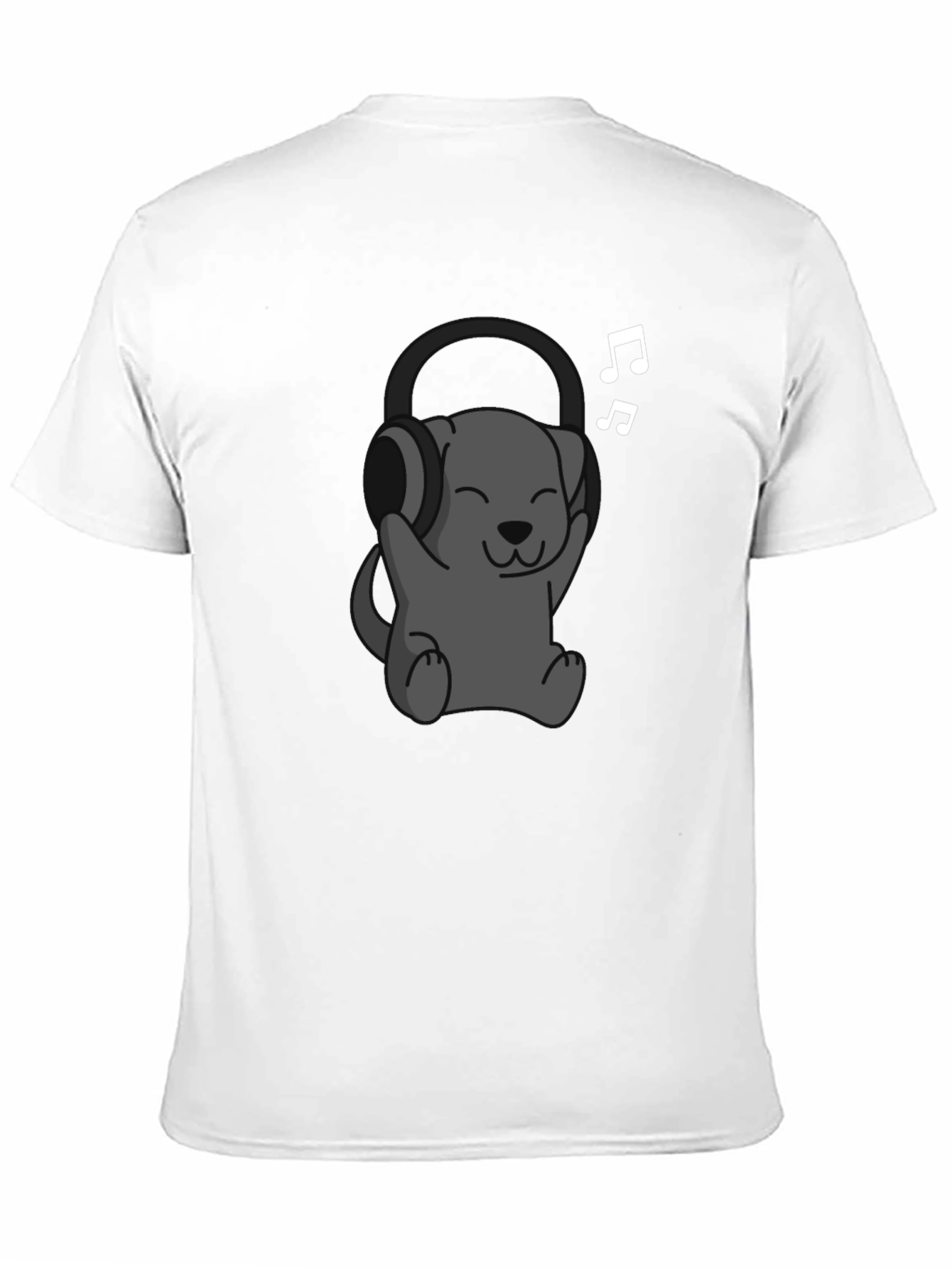 Cartoon Dog Wearing Headphones T-Shirt