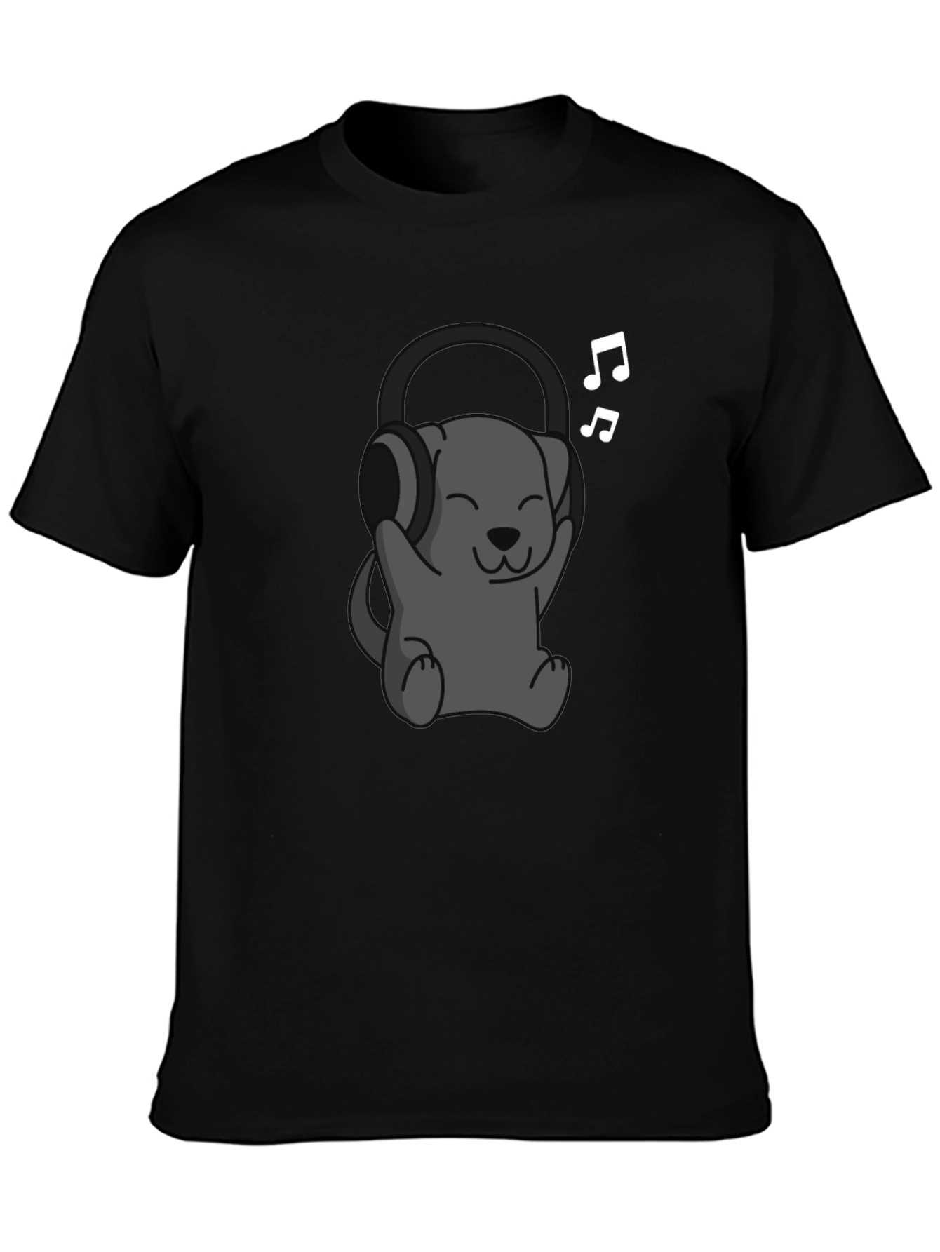 Cartoon Dog Wearing Headphones T-Shirt