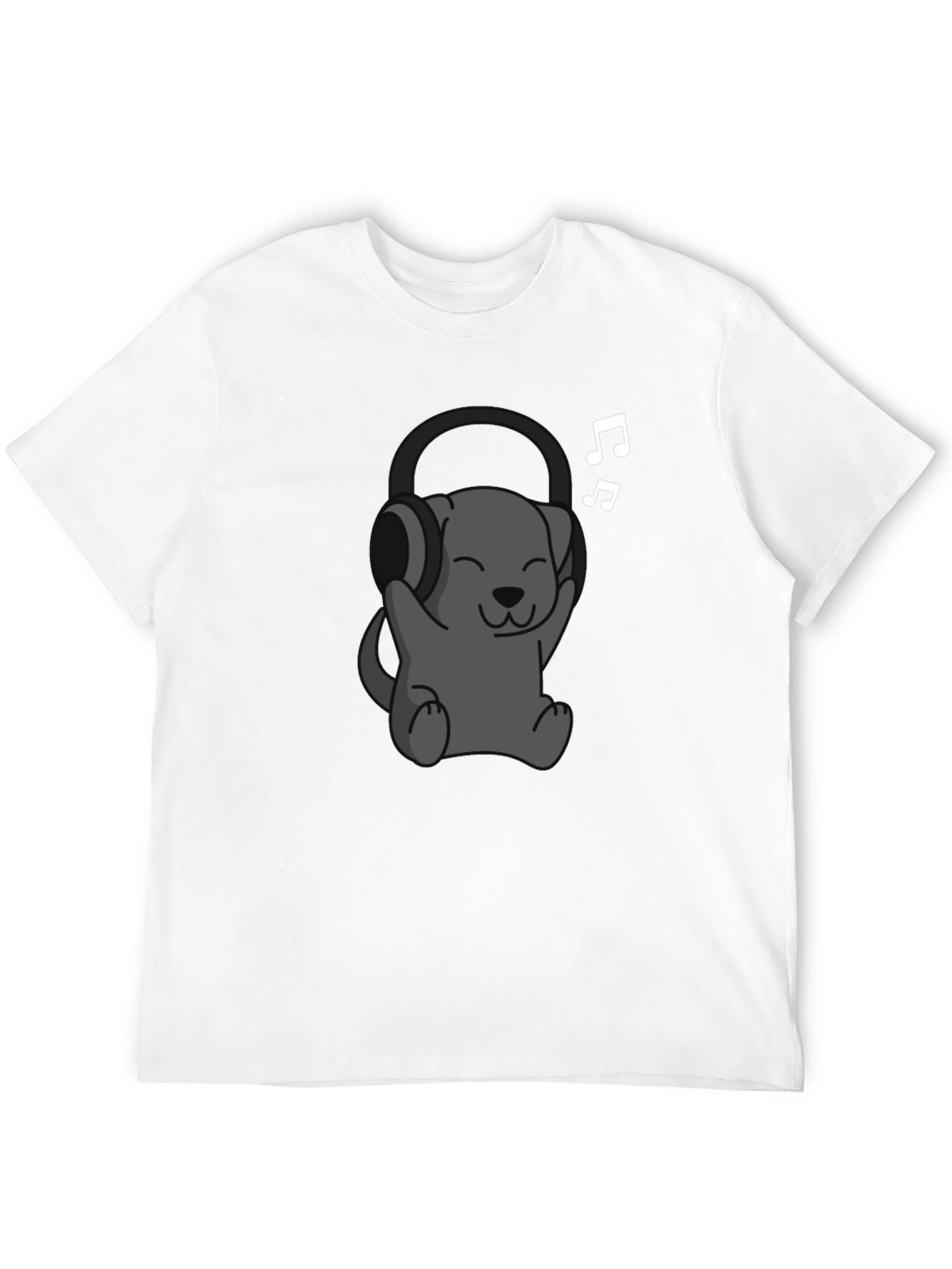 Cartoon Dog Wearing Headphones T-Shirt