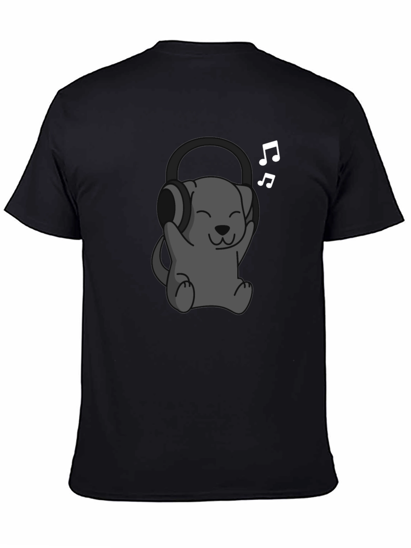 Cartoon Dog Wearing Headphones T-Shirt
