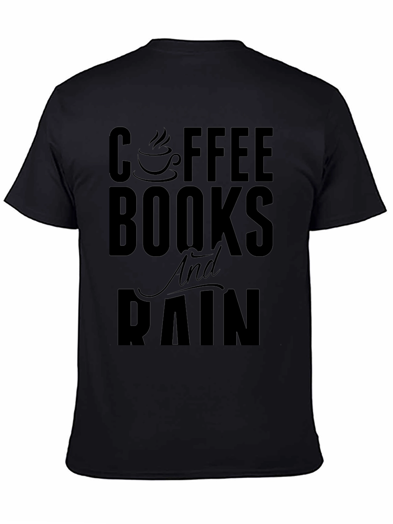 Coffee Books and Rain Black Graphic Tee