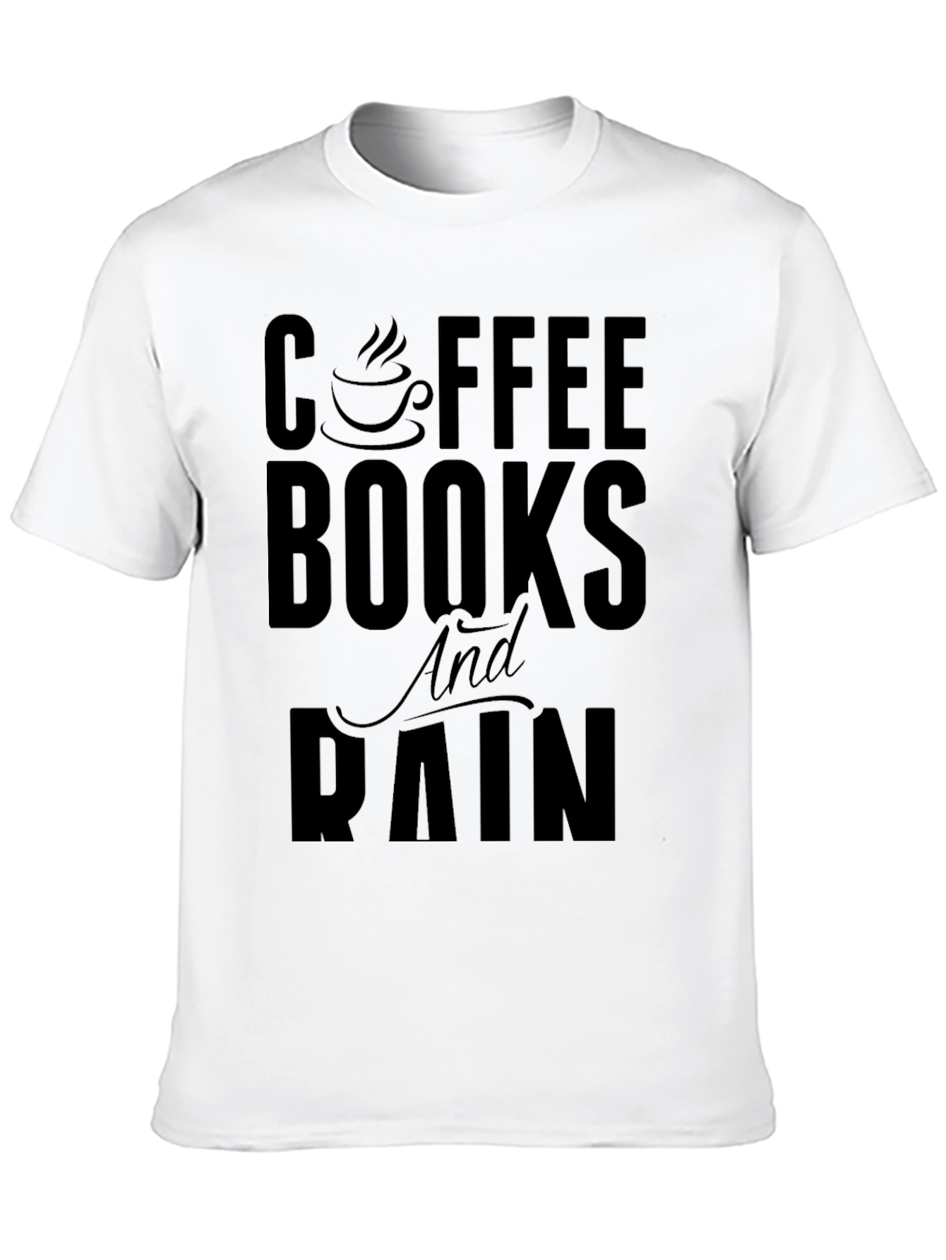 Coffee Books and Rain Black Graphic Tee