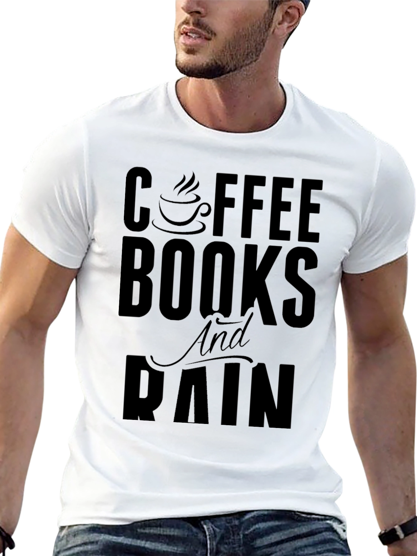 Coffee Books and Rain Black Graphic Tee