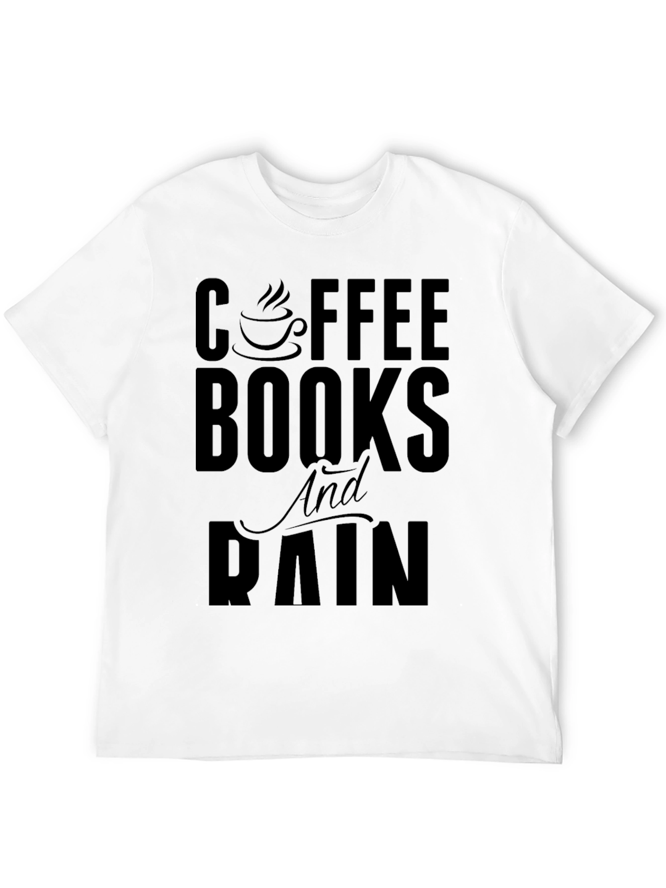 Coffee Books and Rain Black Graphic Tee