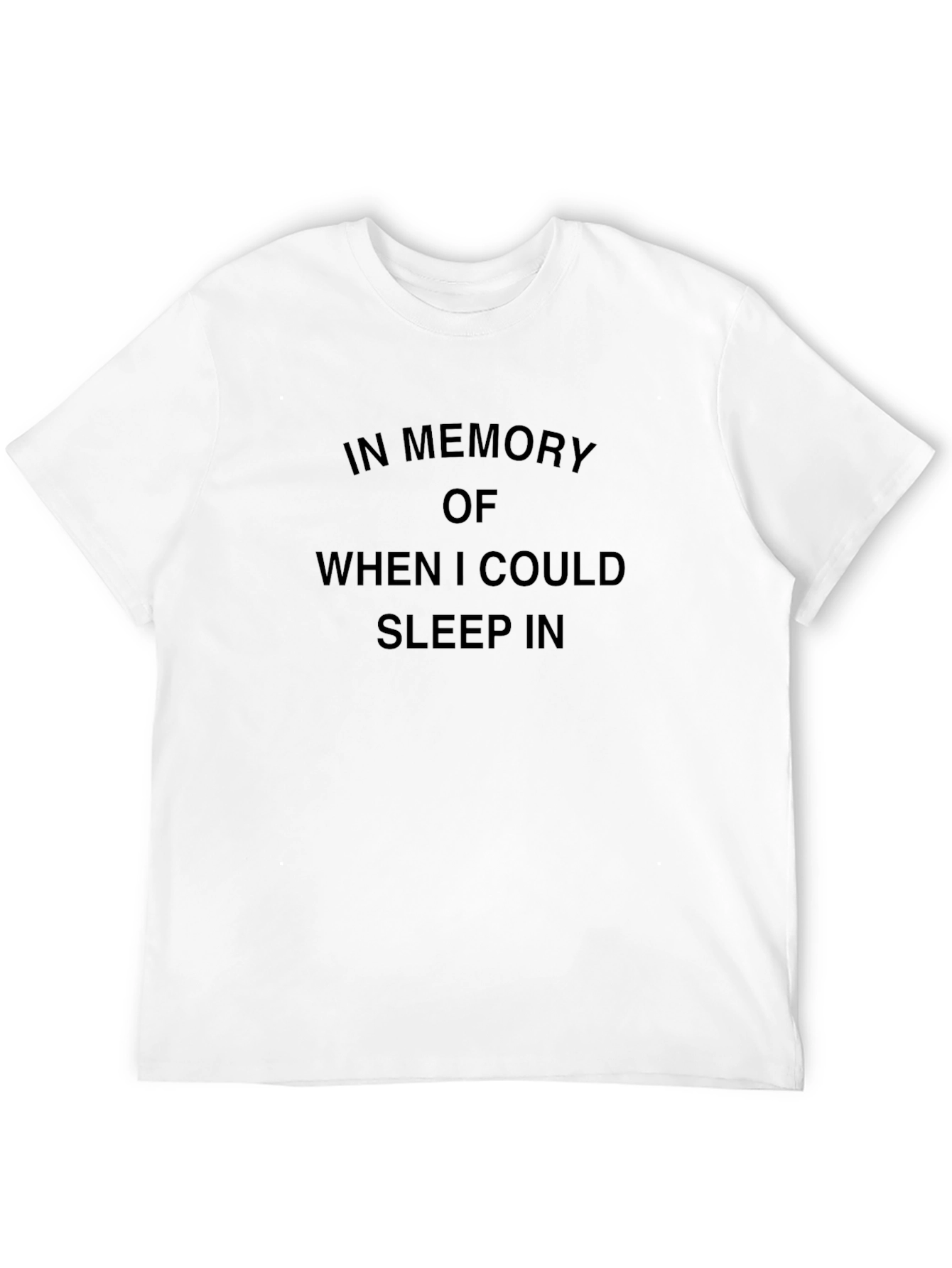 Funny Sleep In Graphic Tee - Black Crew Neck