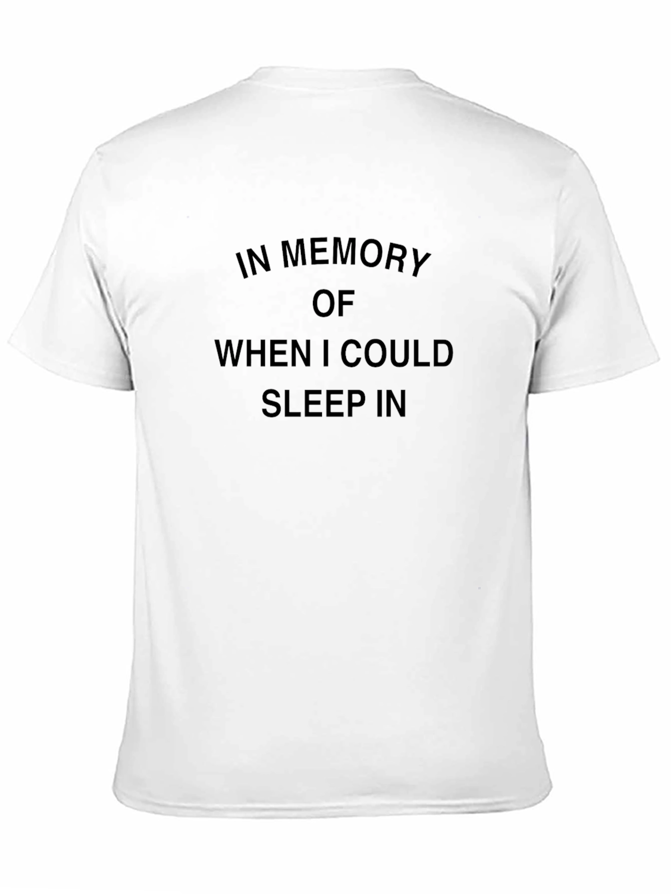 Funny Sleep In Graphic Tee - Black Crew Neck