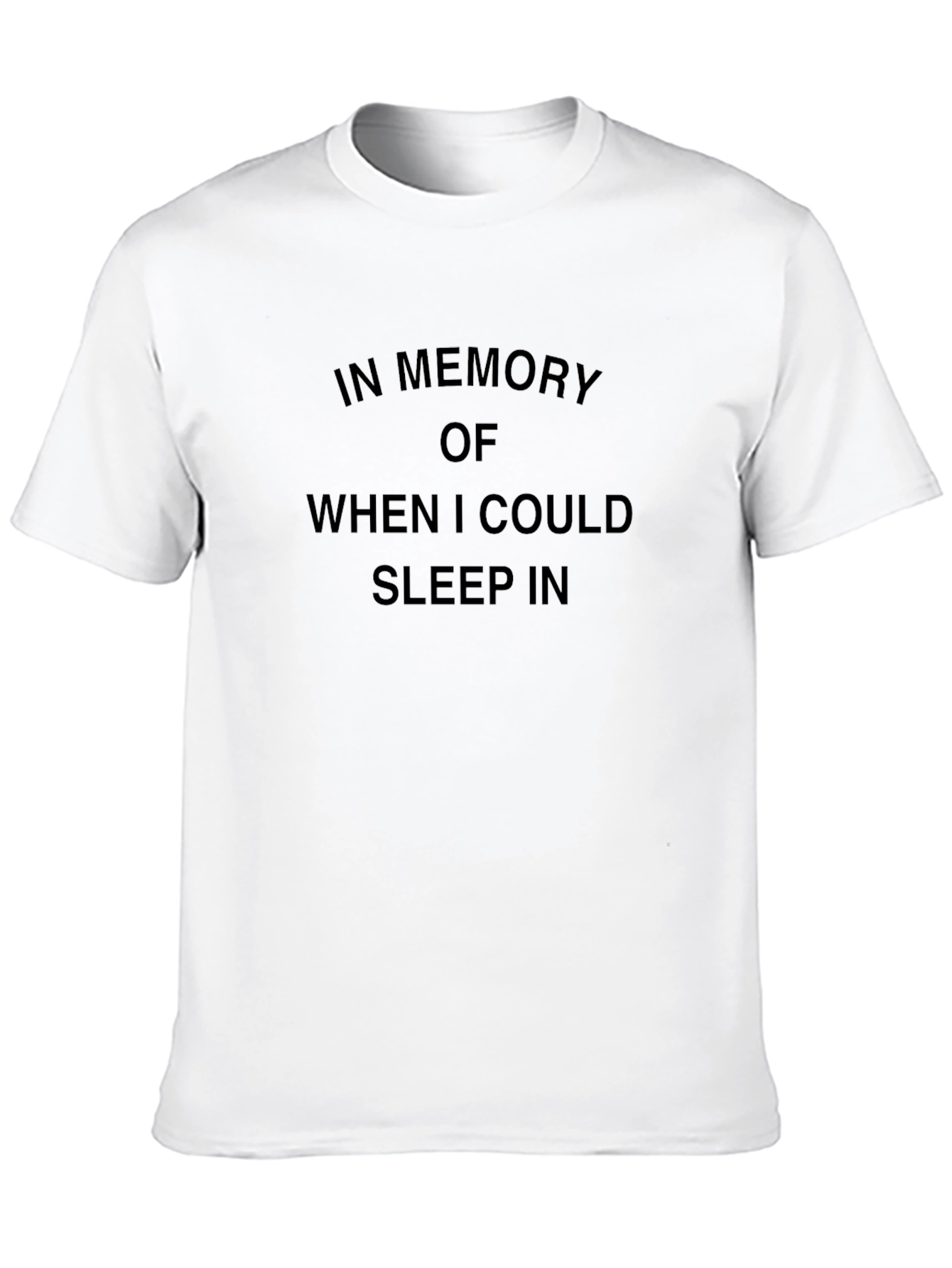 Funny Sleep In Graphic Tee - Black Crew Neck