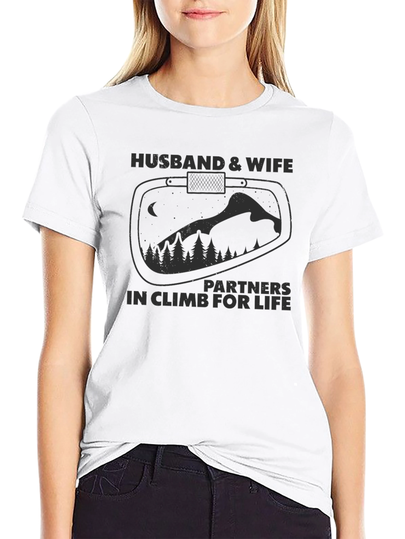 Husband & Wife Climbing Partners Graphic Tee - Black