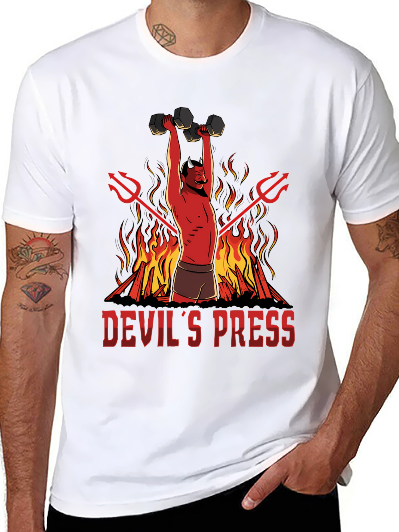 Devils Press Weightlifting T-Shirt - Gym Humor