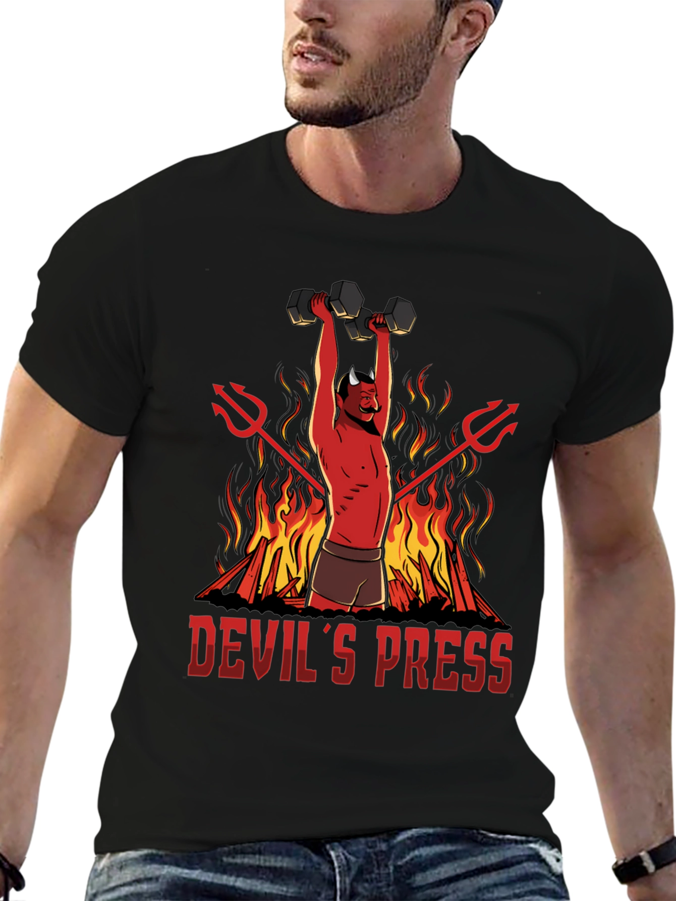 Devils Press Weightlifting T-Shirt - Gym Humor