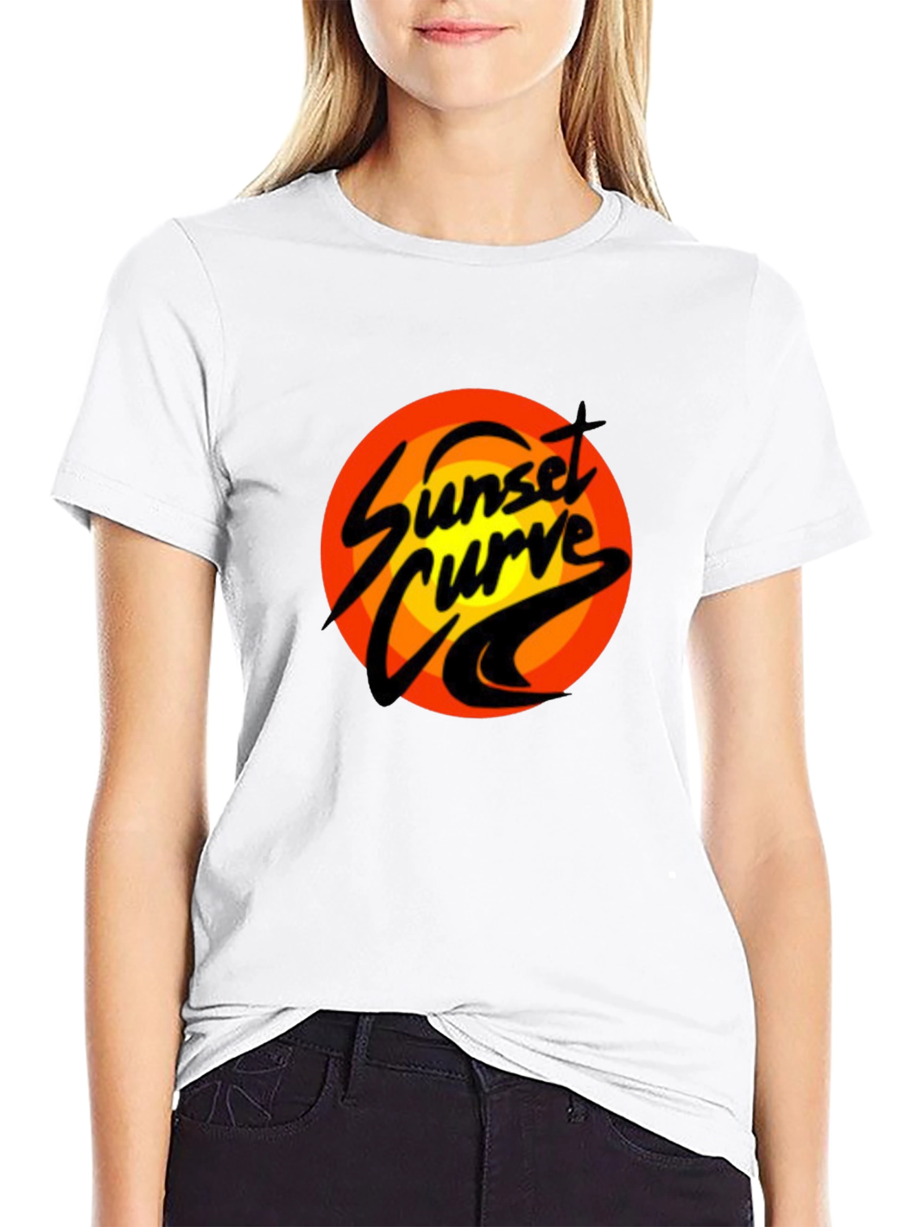 Sunset Curve Graphic T-Shirt - Retro Band Tee
