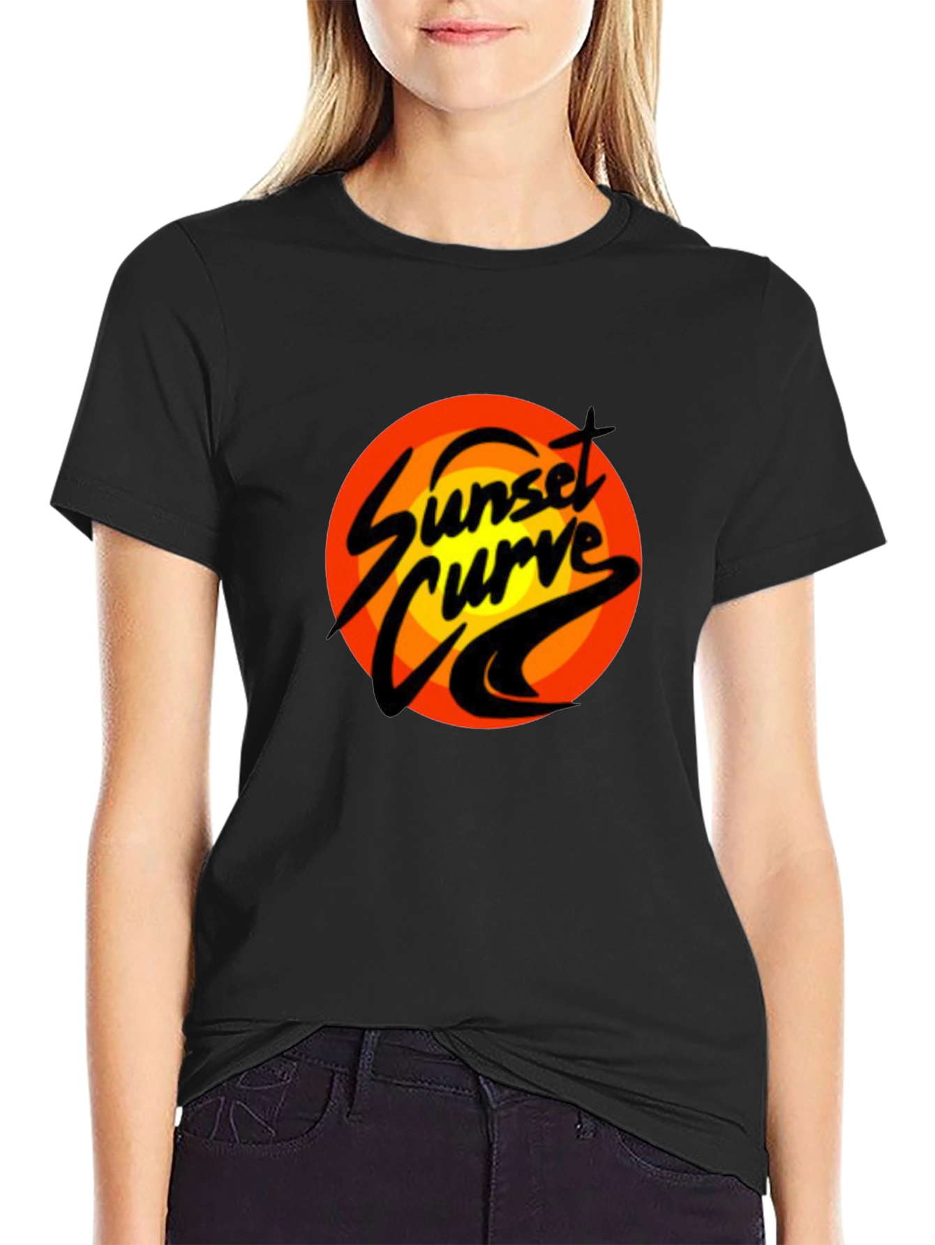Sunset Curve Graphic T-Shirt - Retro Band Tee