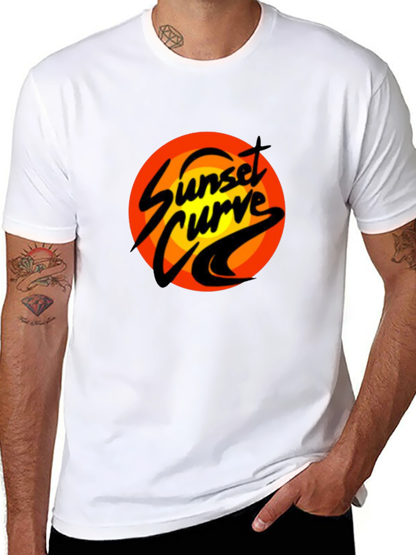 Sunset Curve Graphic T-Shirt - Retro Band Tee
